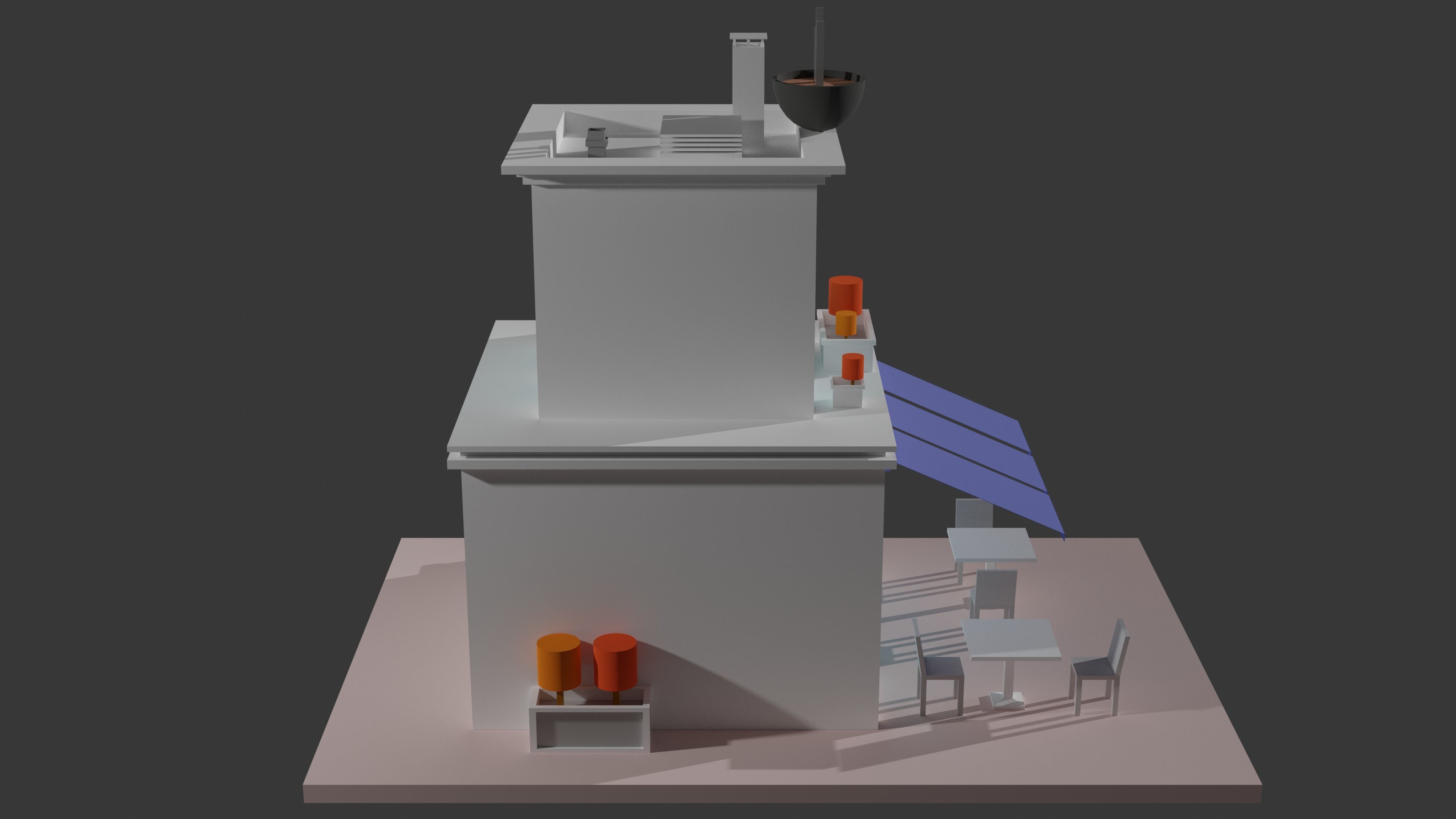 Coffee - Pizza and Donut Shop Low-poly 3D model_6