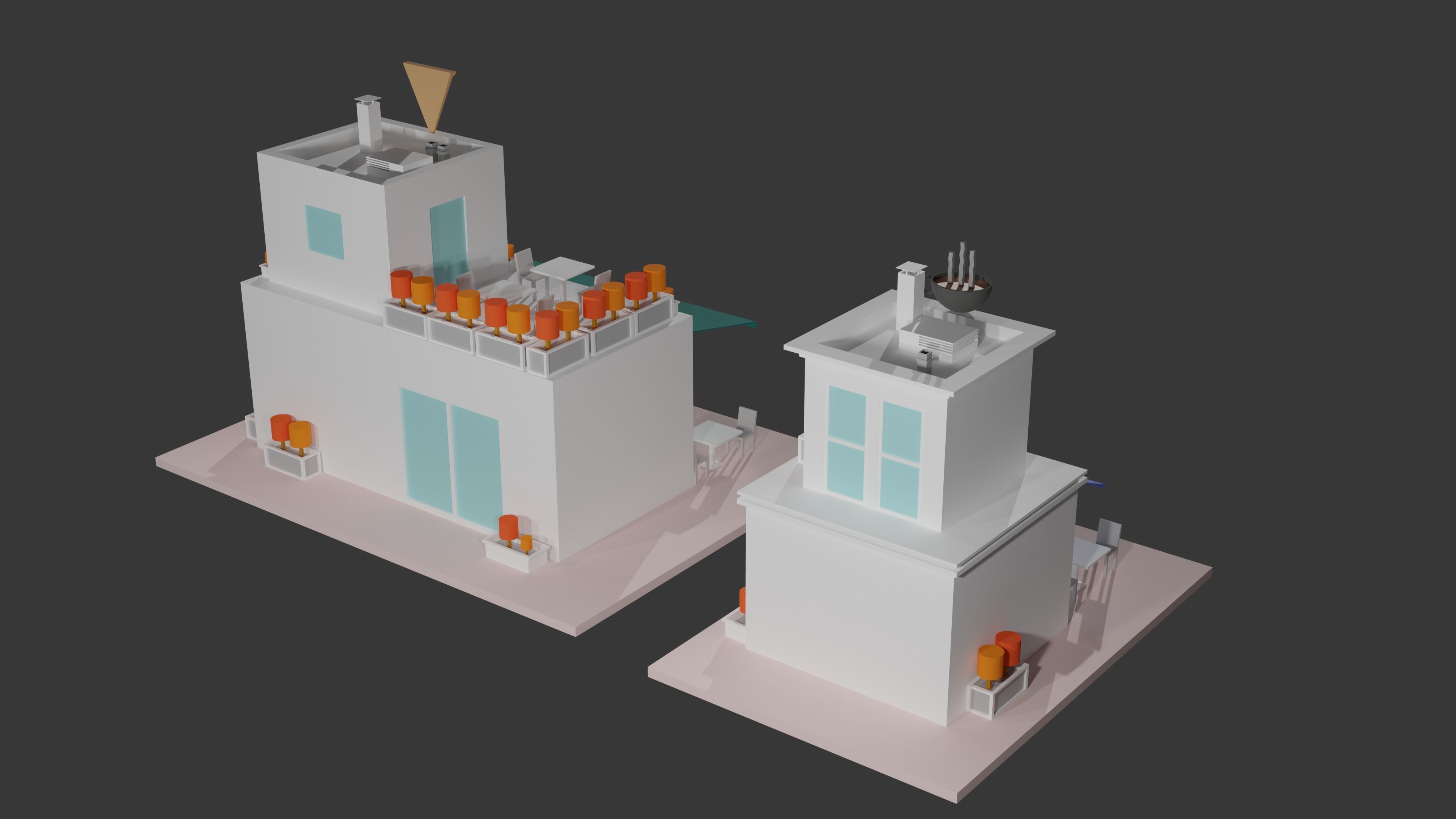 Coffee - Pizza and Donut Shop Low-poly 3D model_30