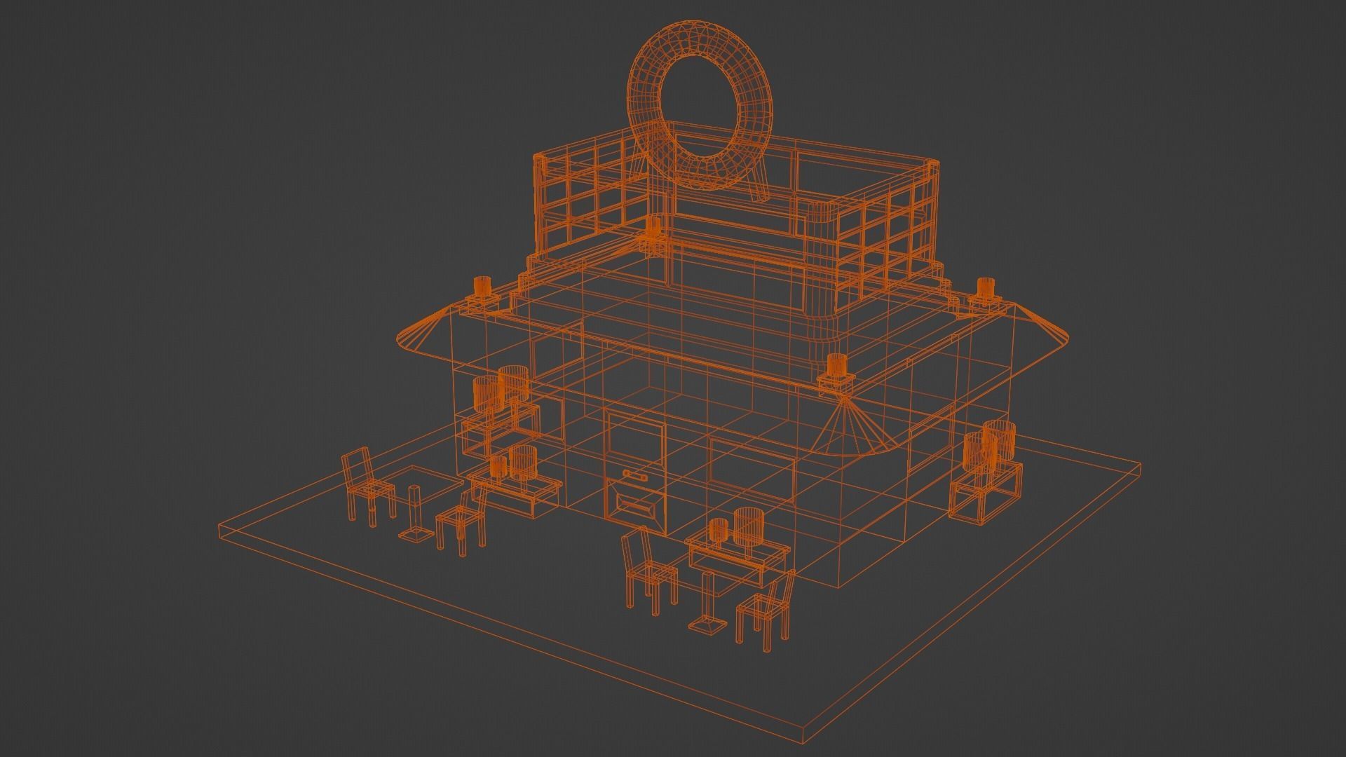 Coffee - Pizza and Donut Shop Low-poly 3D model_26