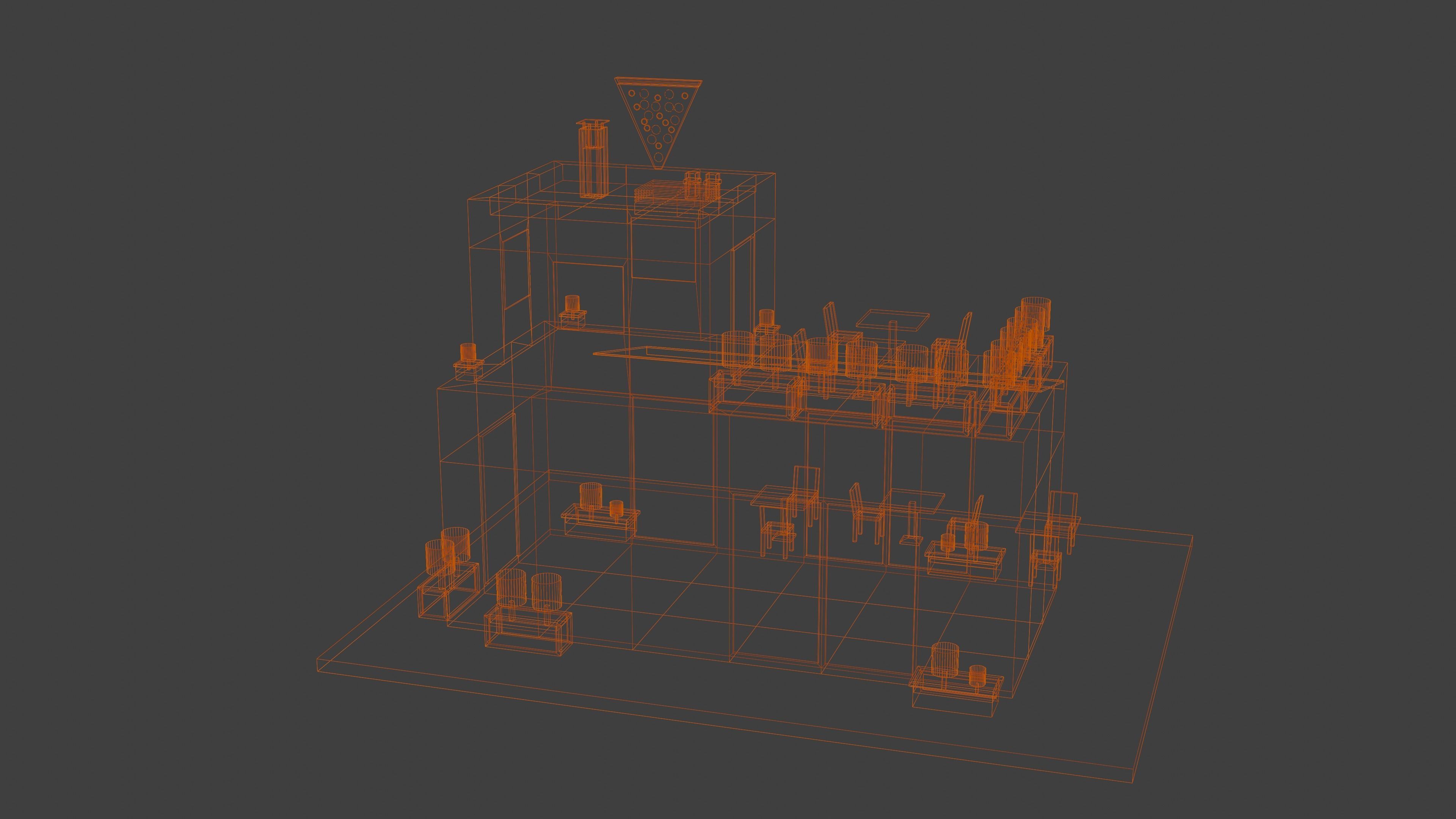 Coffee - Pizza and Donut Shop Low-poly 3D model_19