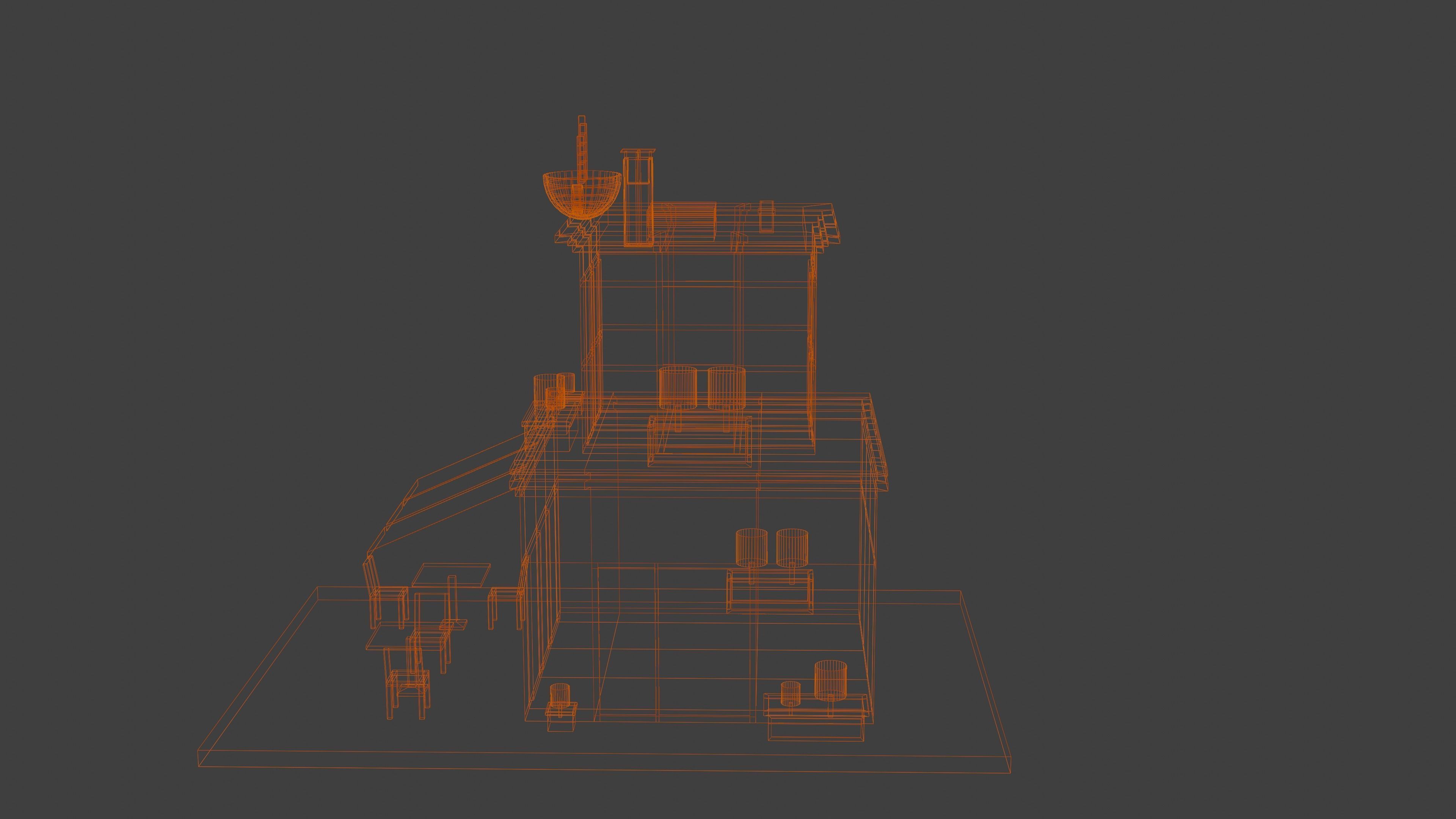 Coffee - Pizza and Donut Shop Low-poly 3D model_10