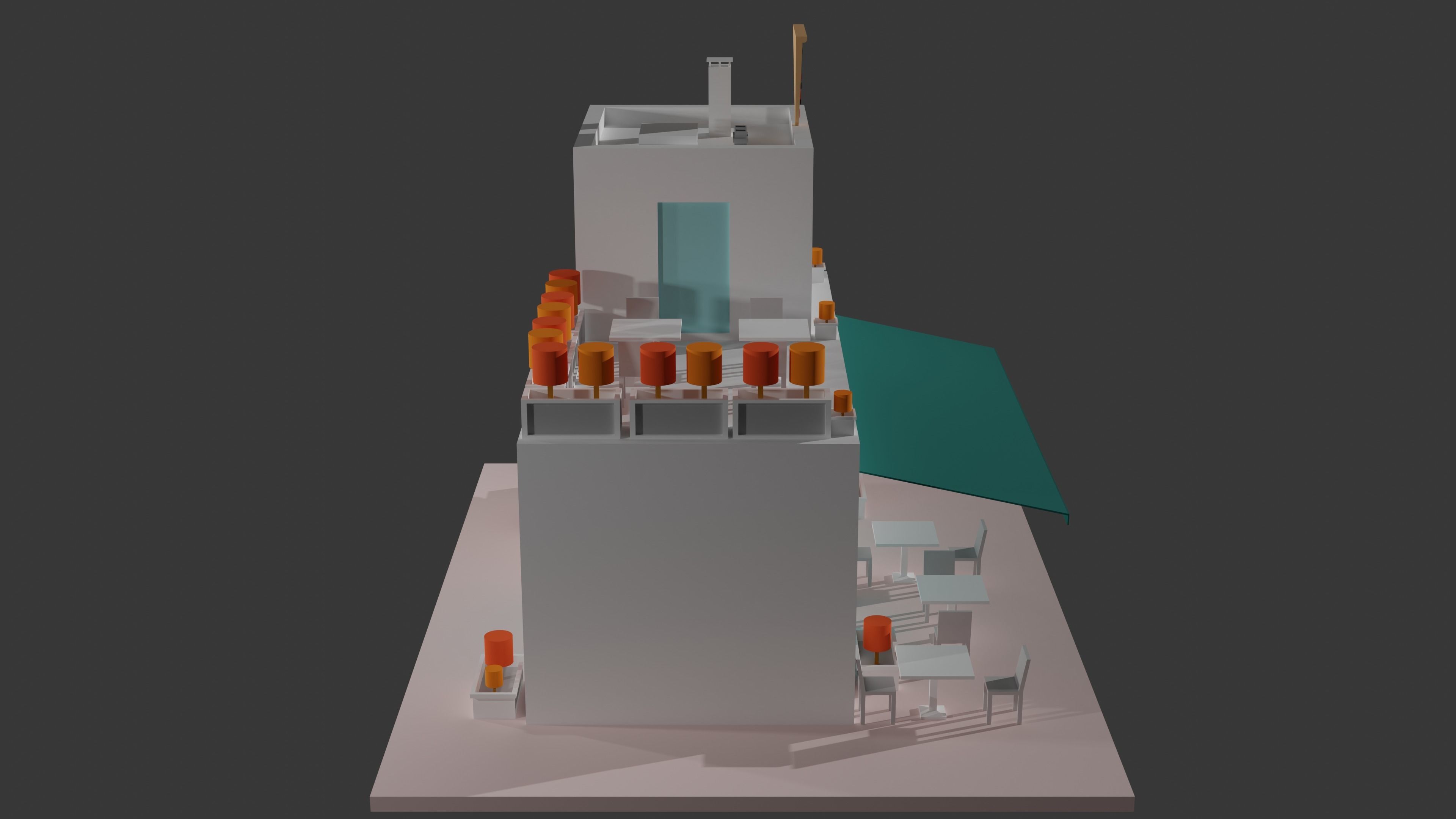 Coffee - Pizza and Donut Shop Low-poly 3D model_16