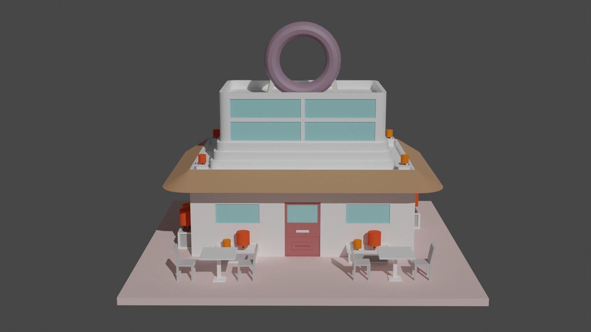 Coffee - Pizza and Donut Shop Low-poly 3D model_22