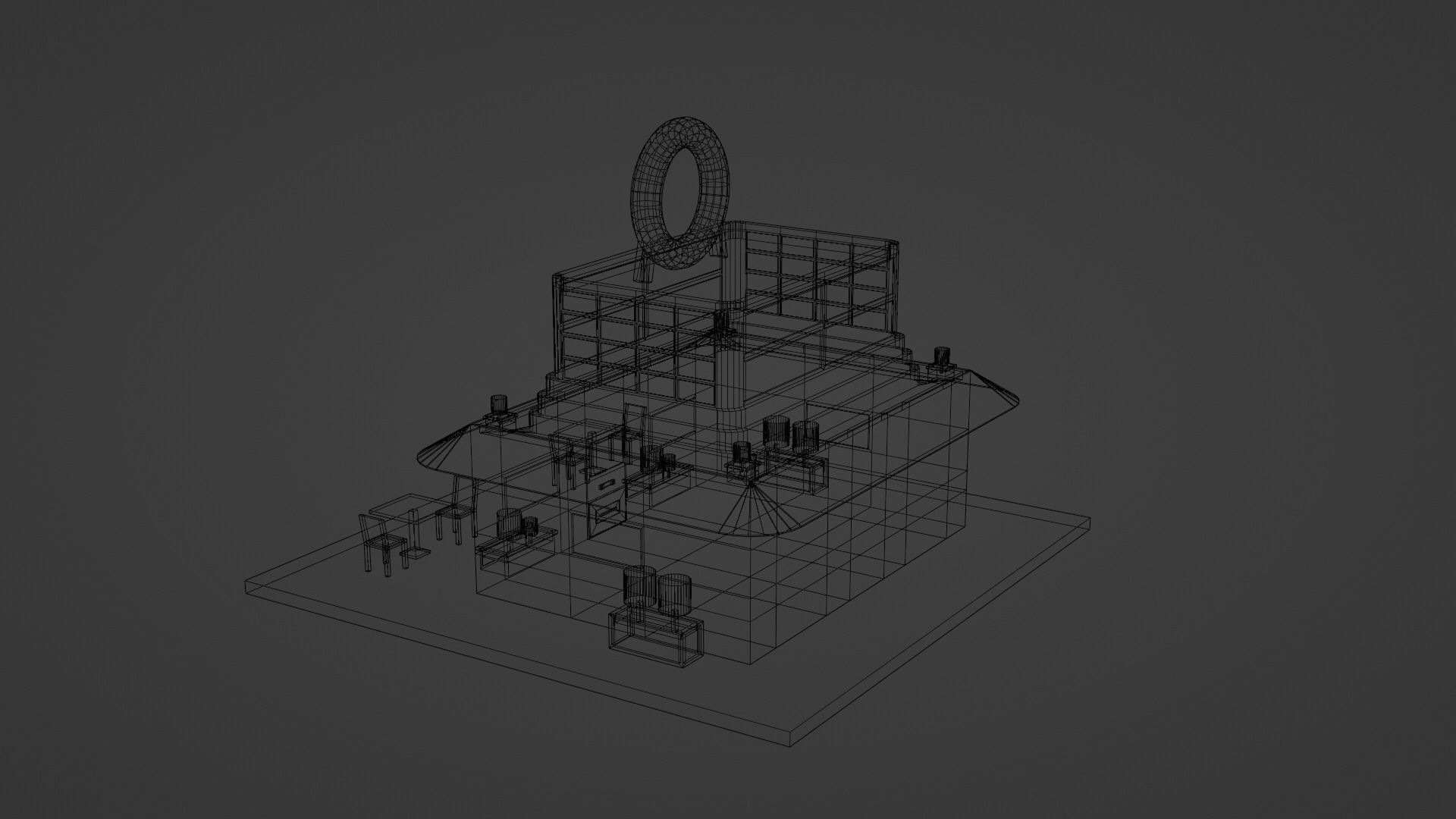 Coffee - Pizza and Donut Shop Low-poly 3D model_28