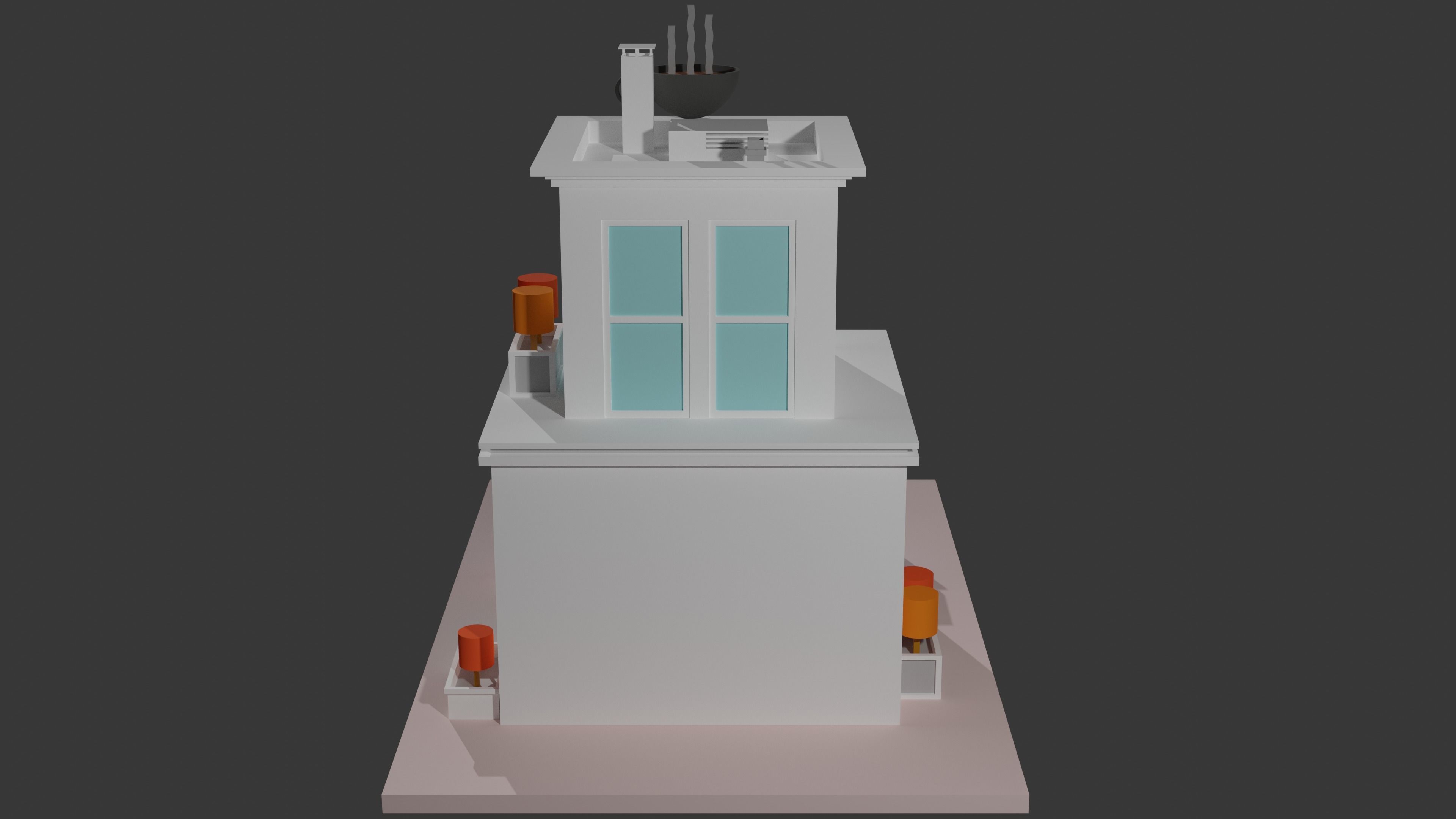 Coffee - Pizza and Donut Shop Low-poly 3D model_7