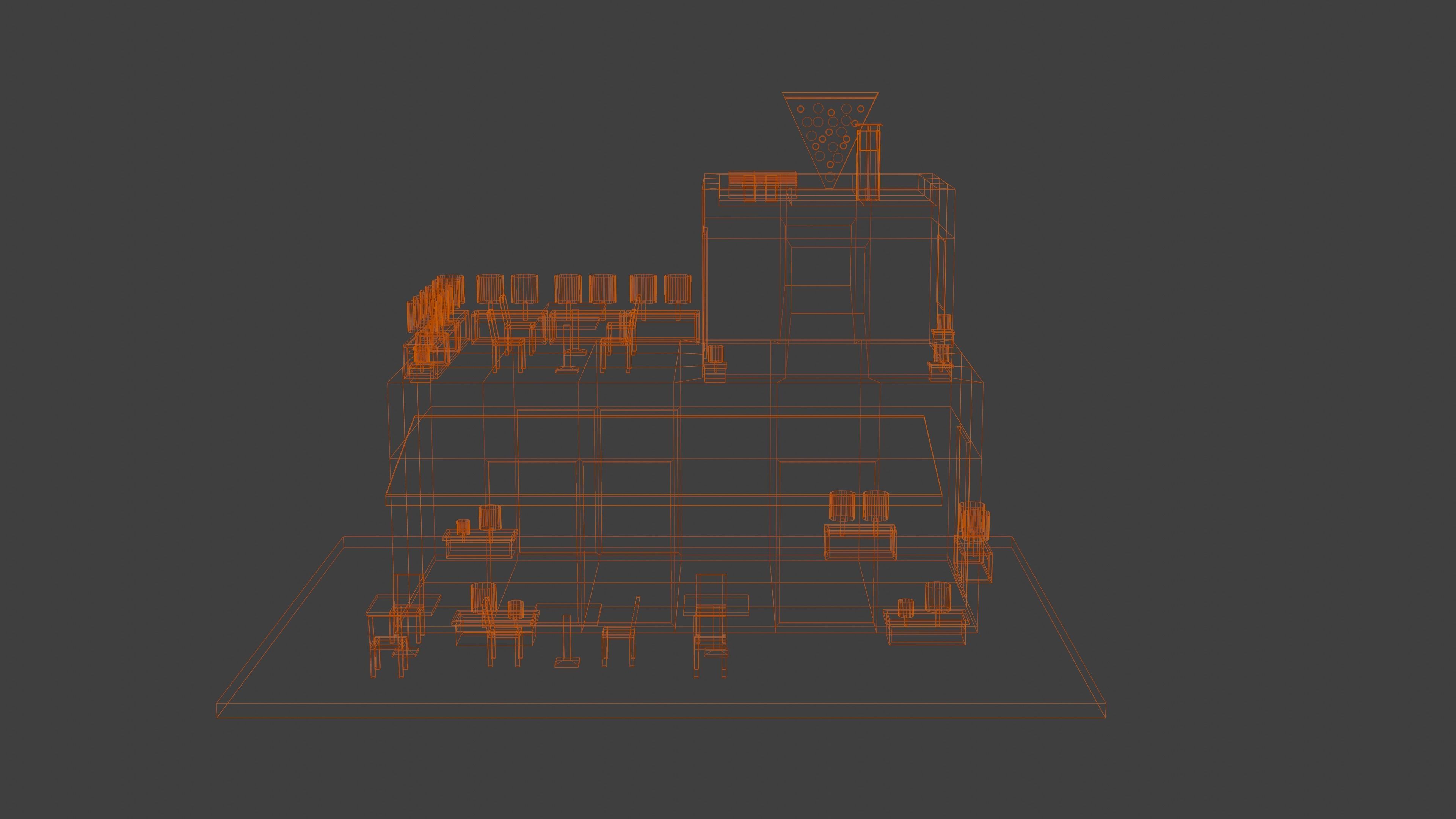 Coffee - Pizza and Donut Shop Low-poly 3D model_18