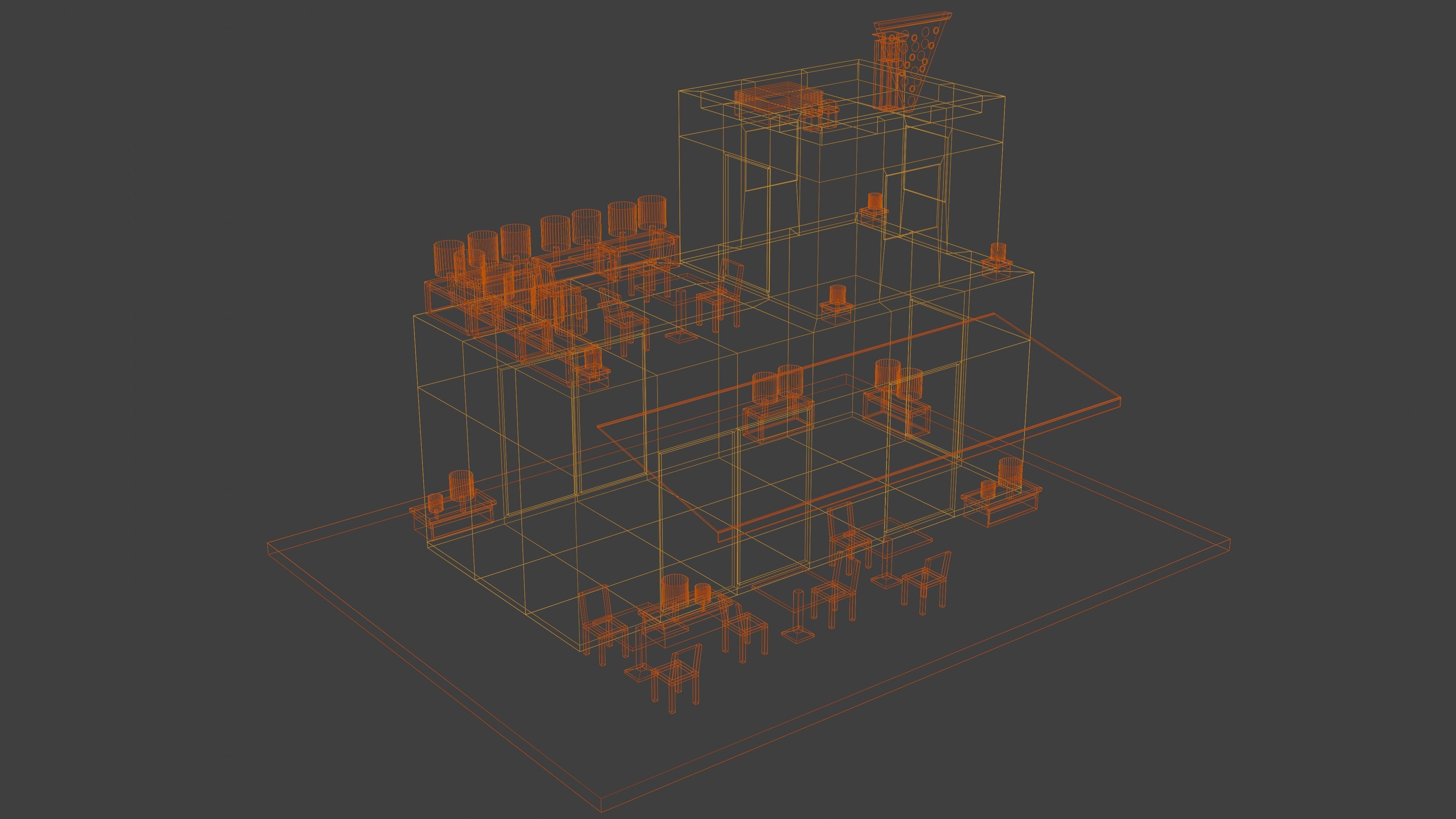 Coffee - Pizza and Donut Shop Low-poly 3D model_21