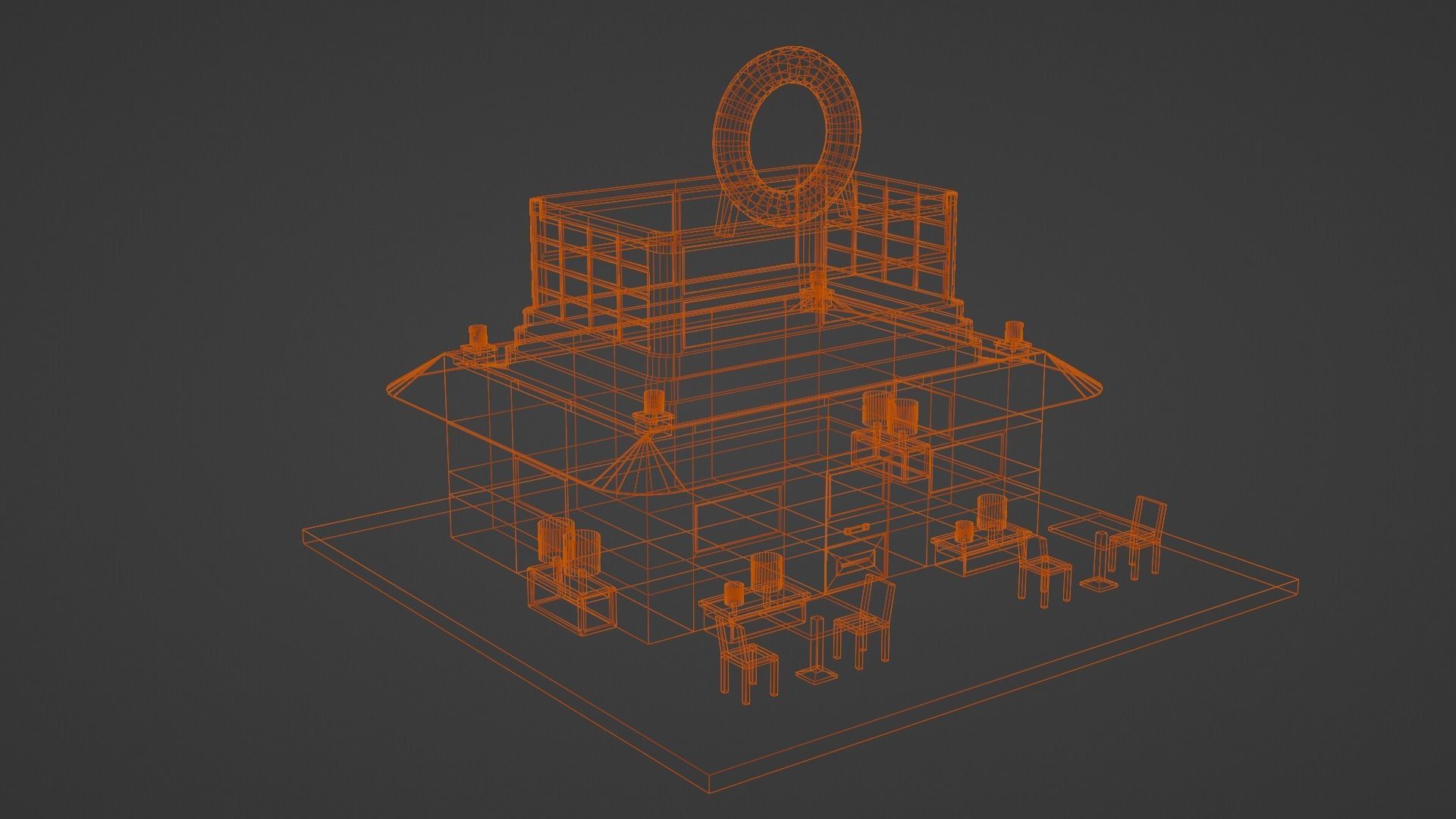 Coffee - Pizza and Donut Shop Low-poly 3D model_25