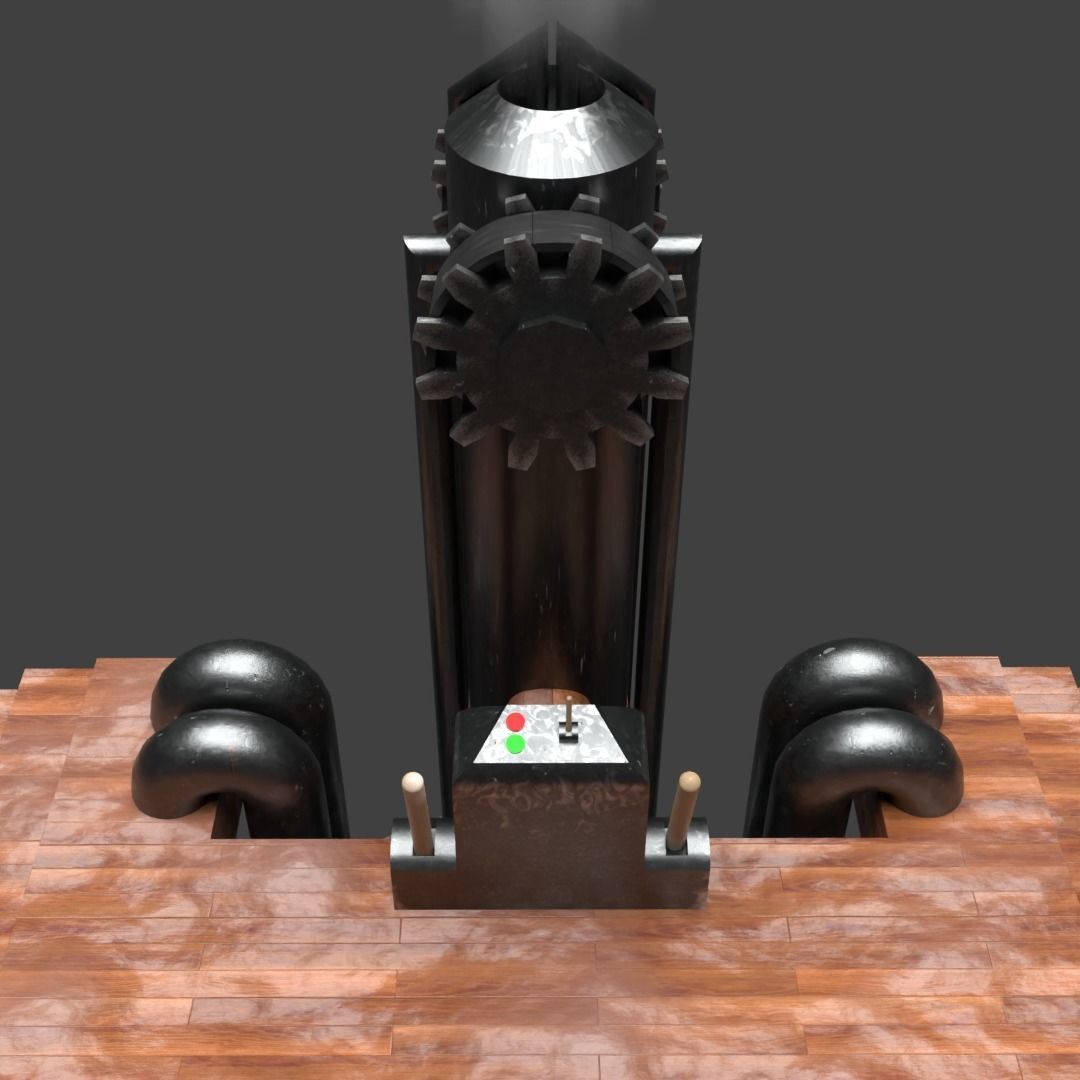 Steam Furnace Free low-poly 3D model_3