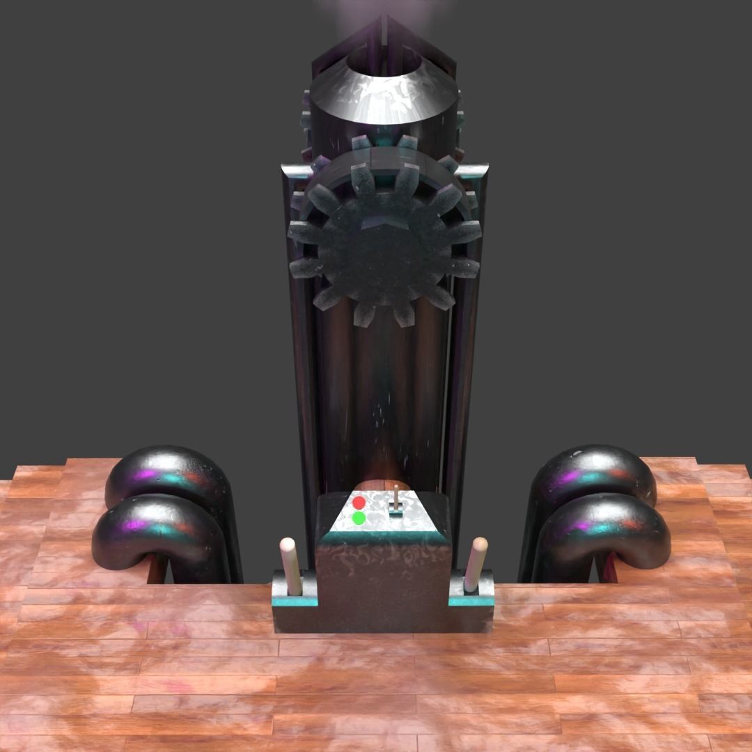 Steam Furnace Free low-poly 3D model_4