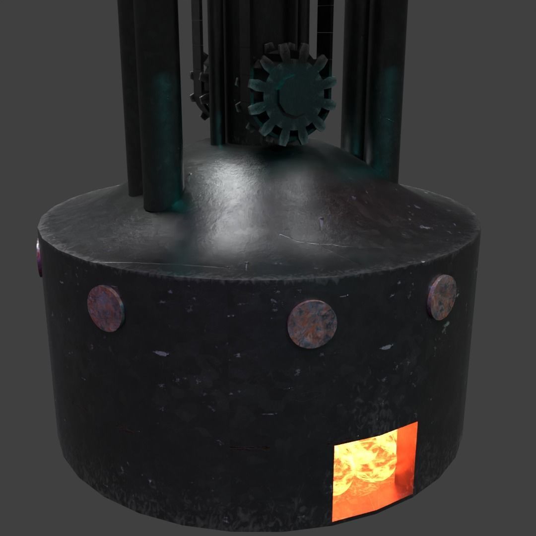 Steam Furnace Free low-poly 3D model_8