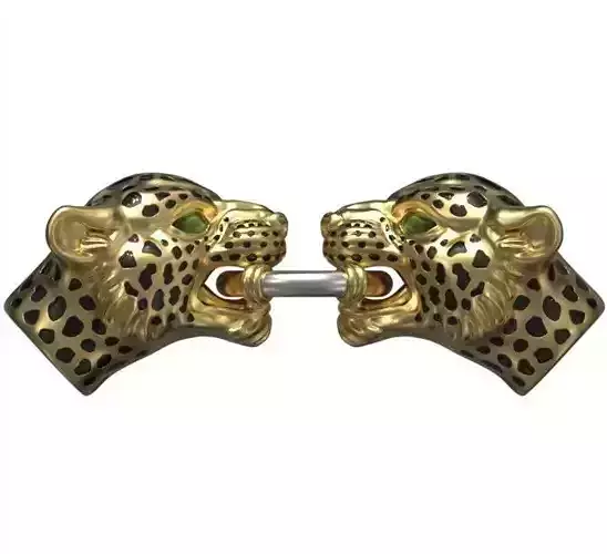 HOLLOW LEOPARD HEADS FOR ROUND AND RECTANGLE CS BELT BRACELETS  3D print model
