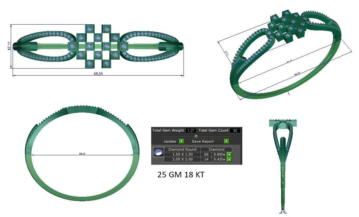 Women Bangle Bracelets Bracelet 3dm STL OBJ FBX Render Details 3D print model_1