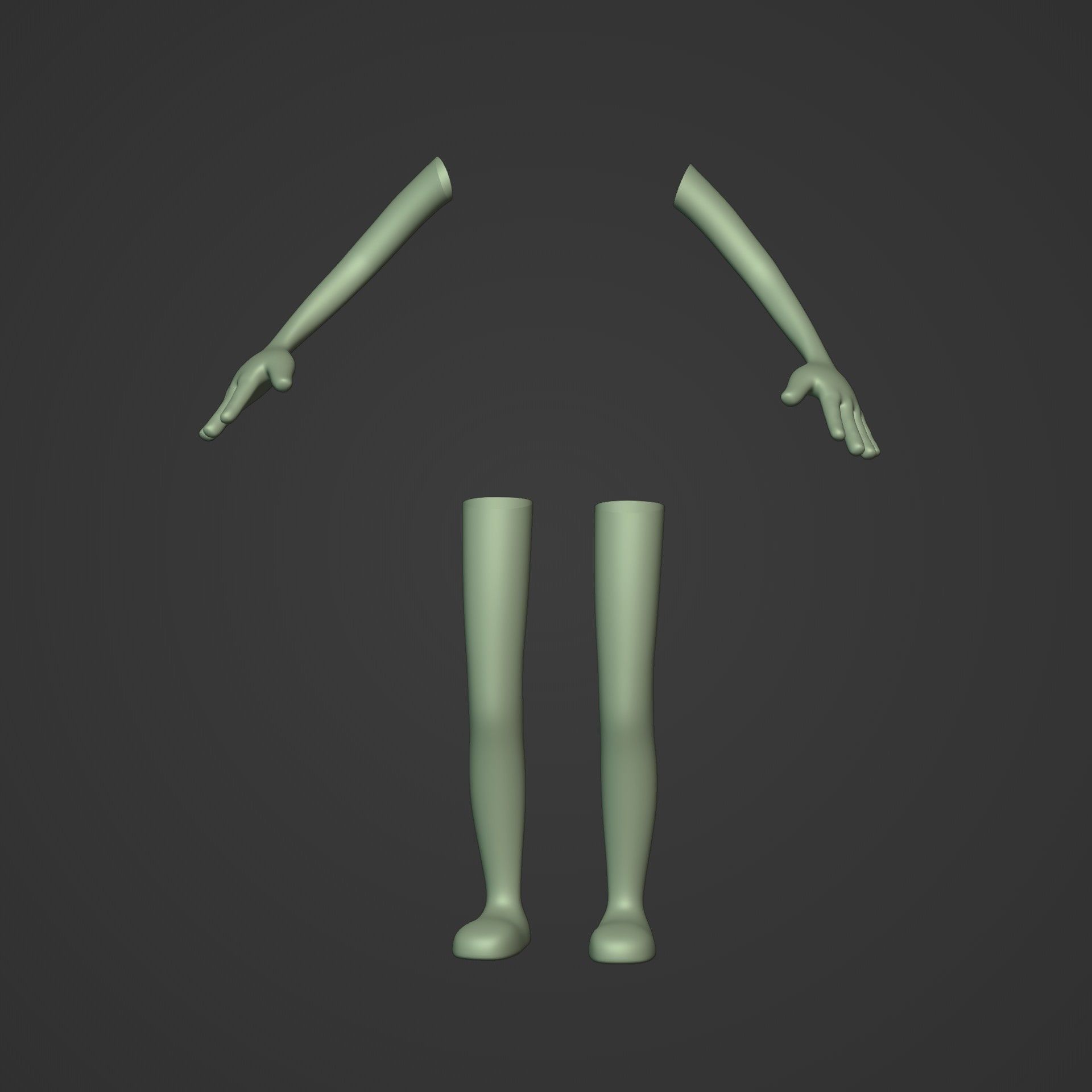 Cartoon Arms and Legs Low-poly 3D model_6