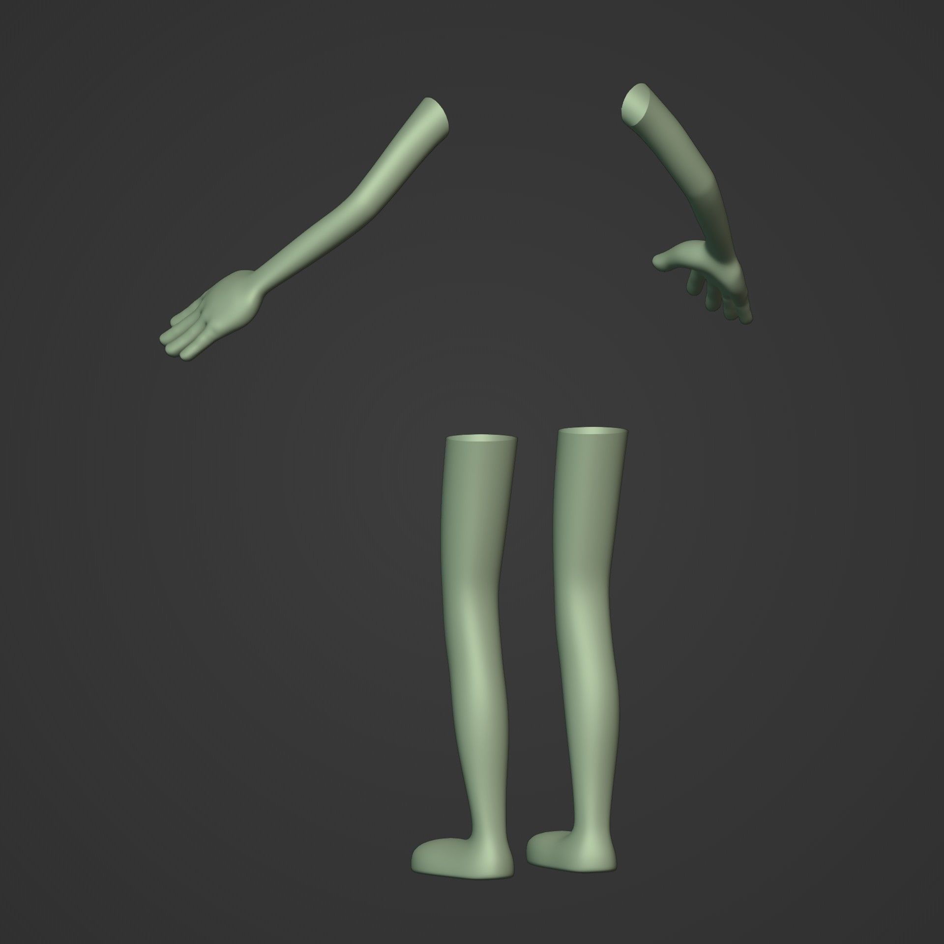 Cartoon Arms and Legs Low-poly 3D model_10