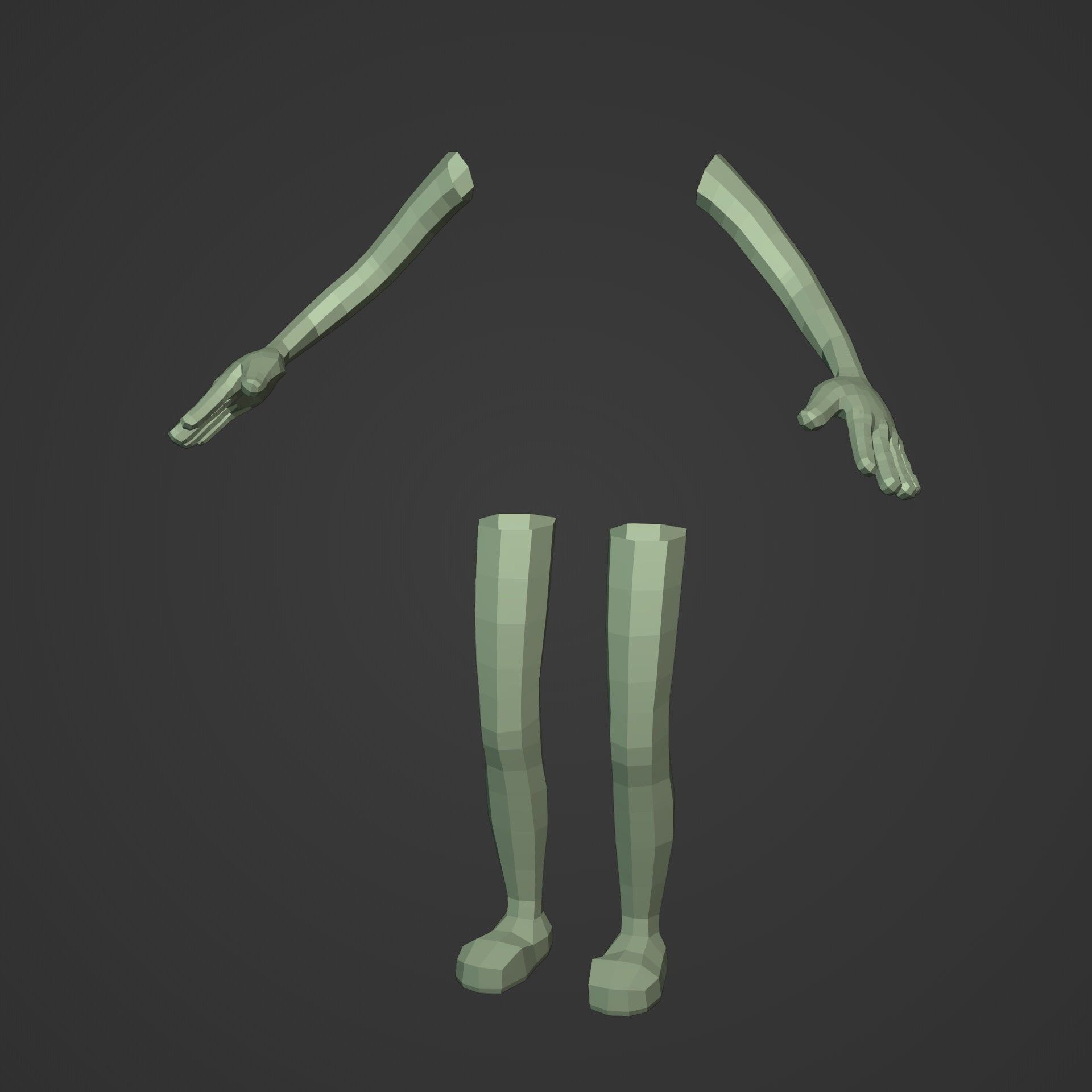 Cartoon Arms and Legs Low-poly 3D model_4
