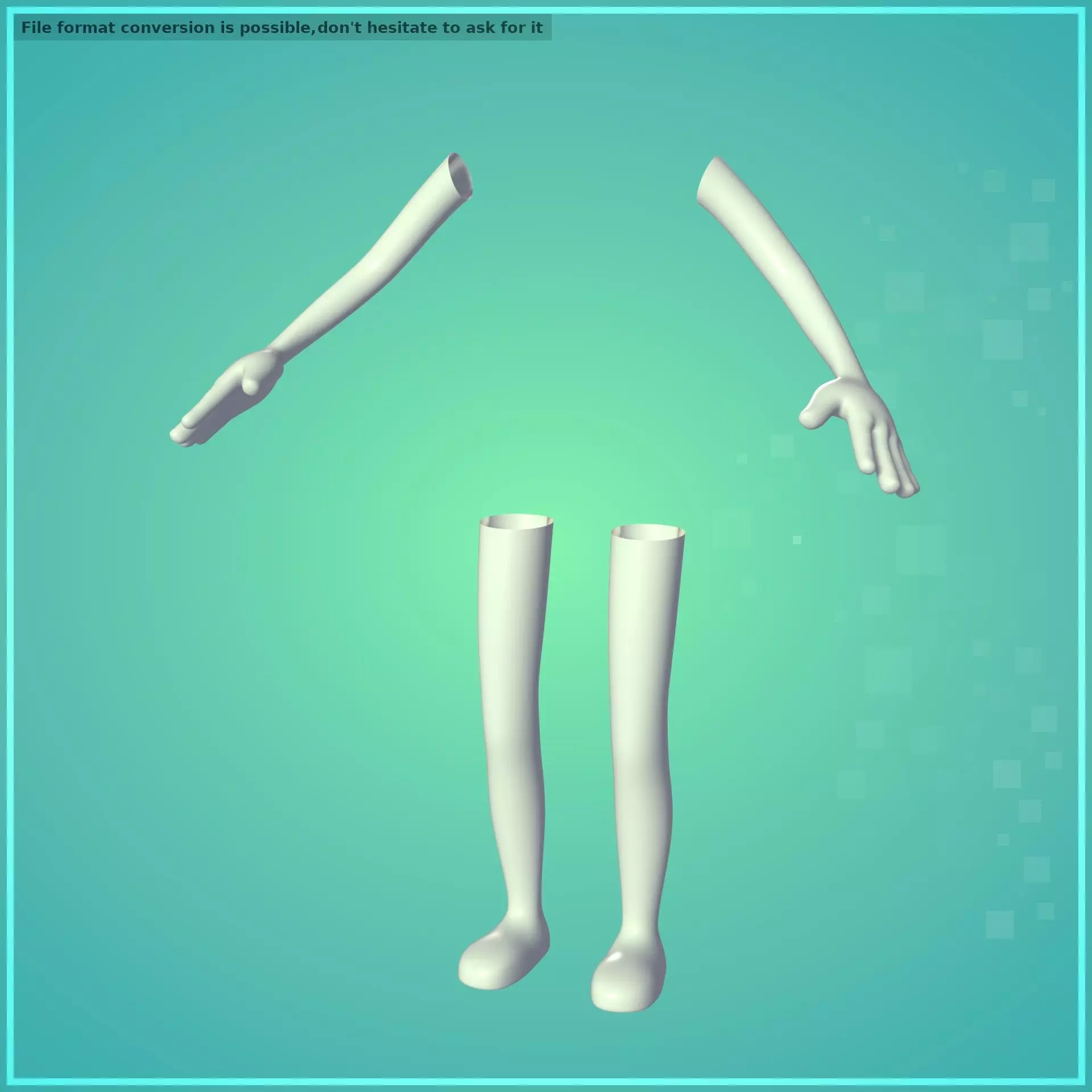 Cartoon Arms and Legs Low-poly 3D model_0