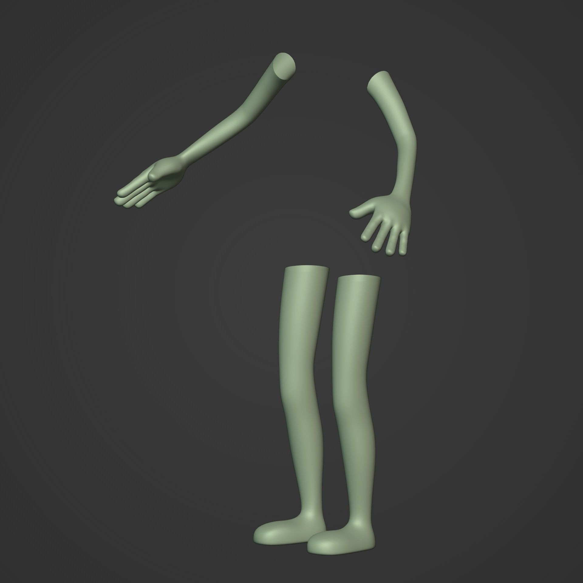 Cartoon Arms and Legs Low-poly 3D model_8