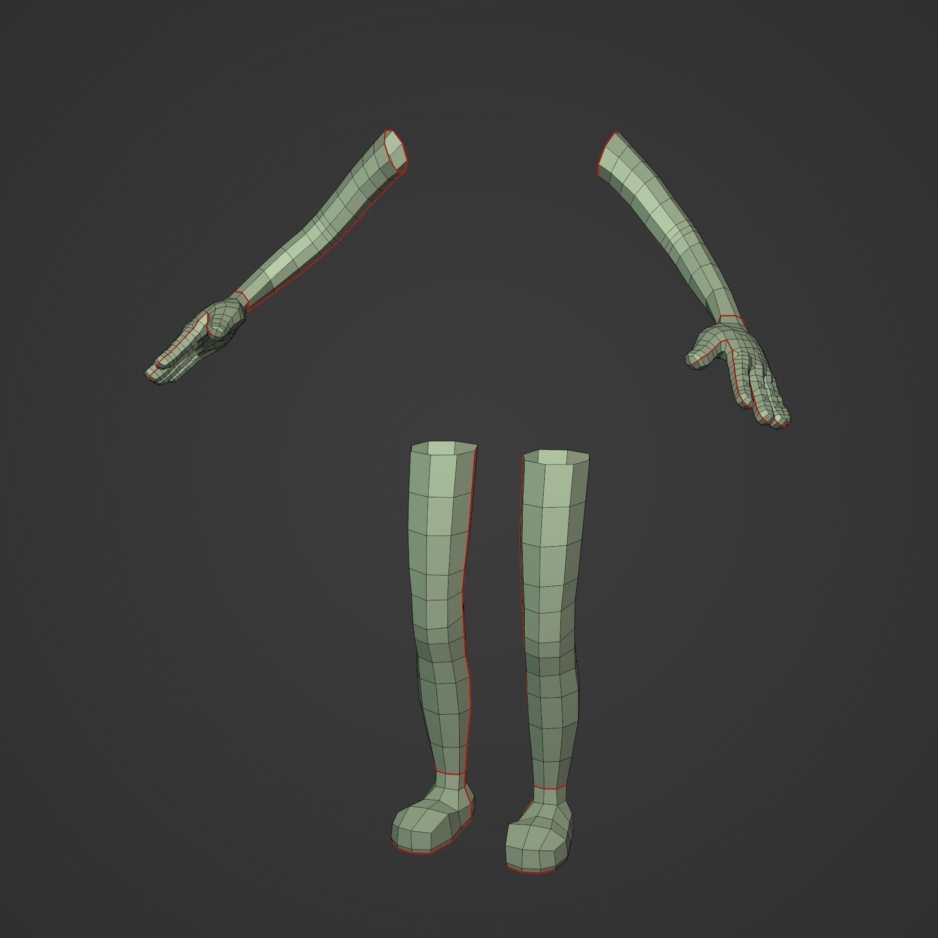 Cartoon Arms and Legs Low-poly 3D model_5