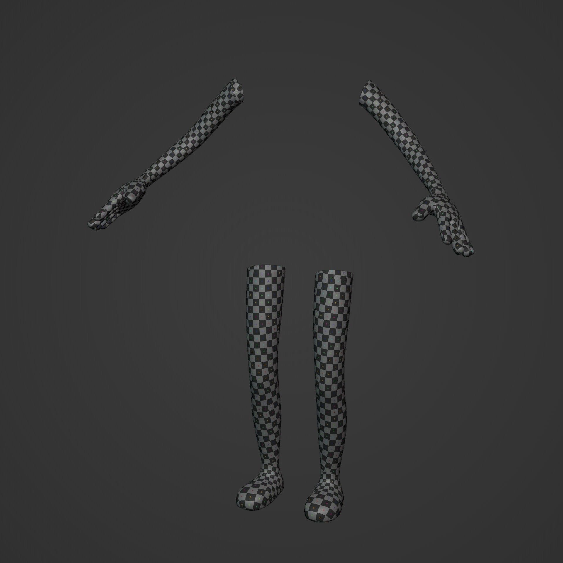 Cartoon Arms and Legs Low-poly 3D model_3