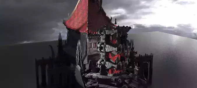 Lord Oda Nobunaga dragon temple 1  3D model