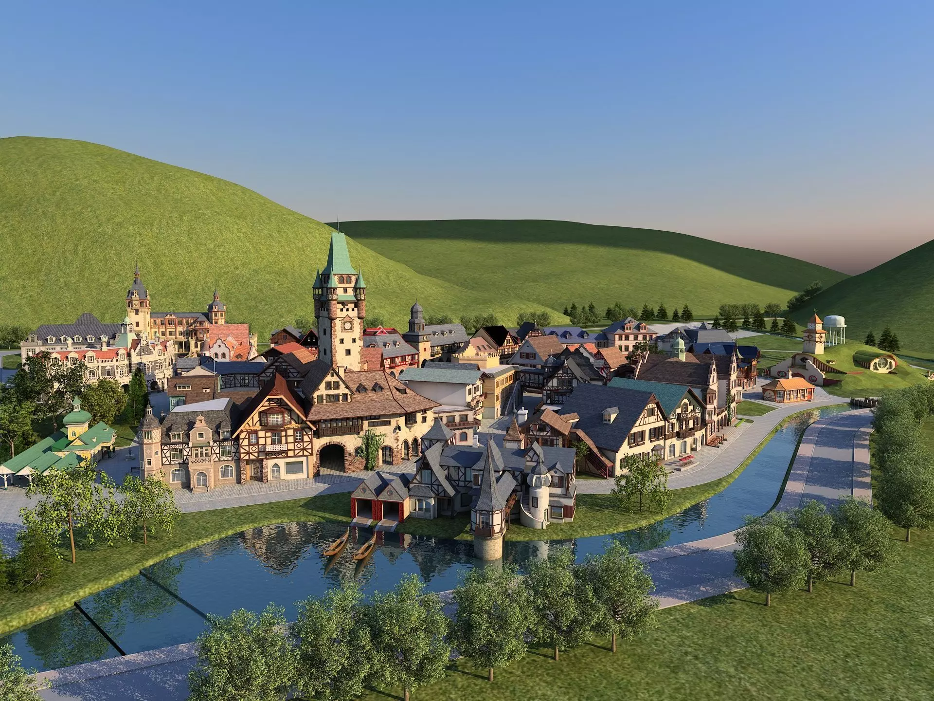 European Town 3D model_0