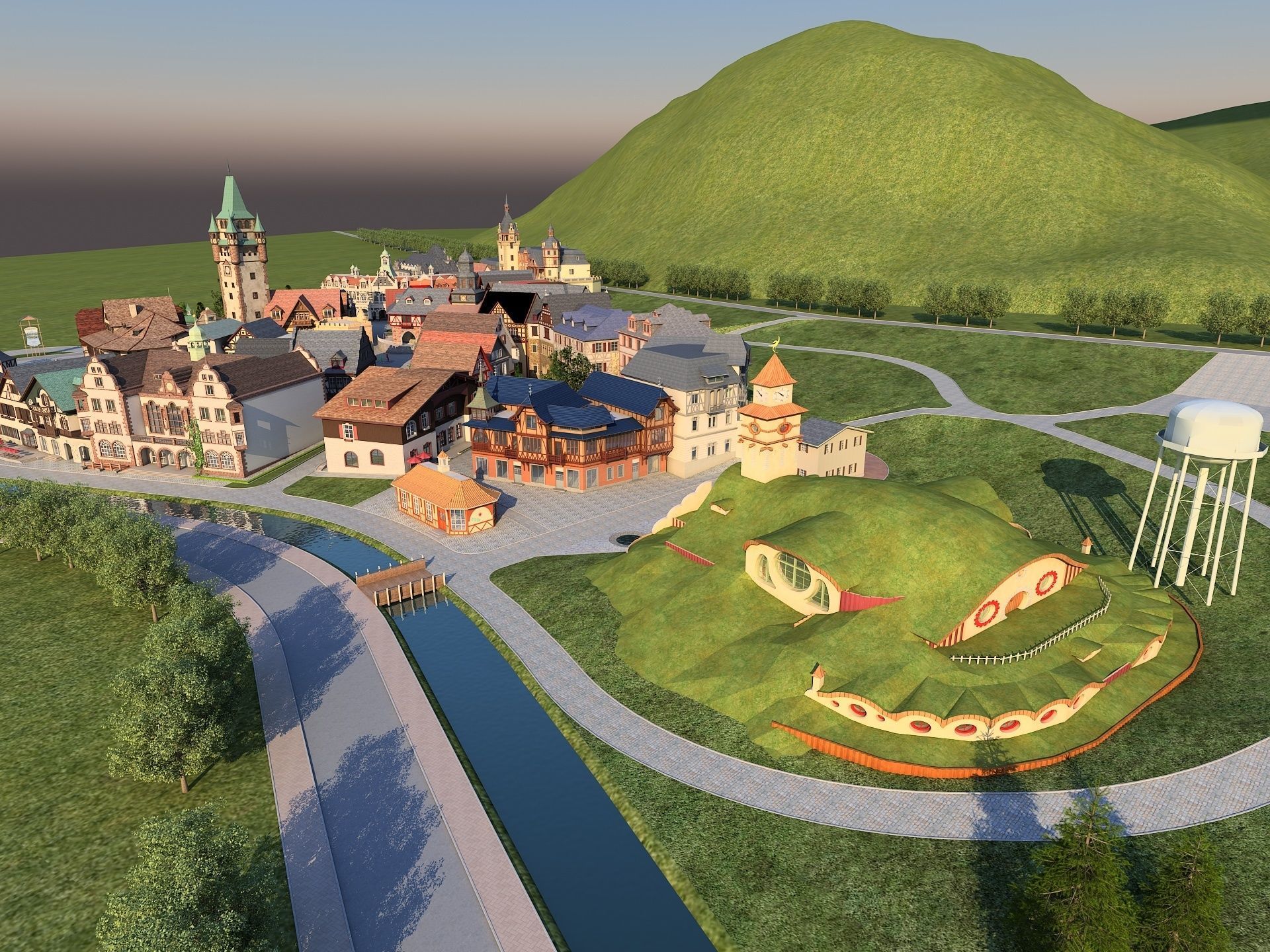 European Town 3D model_2