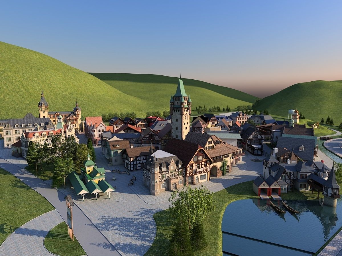 European Town 3D model_1