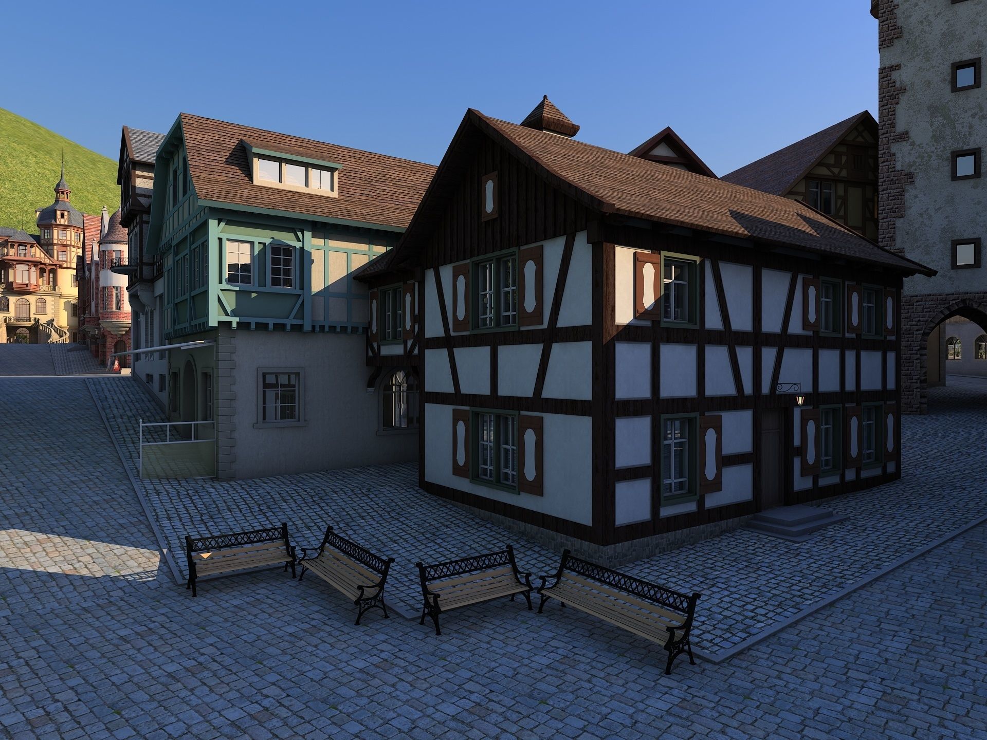 European Town 3D model_5