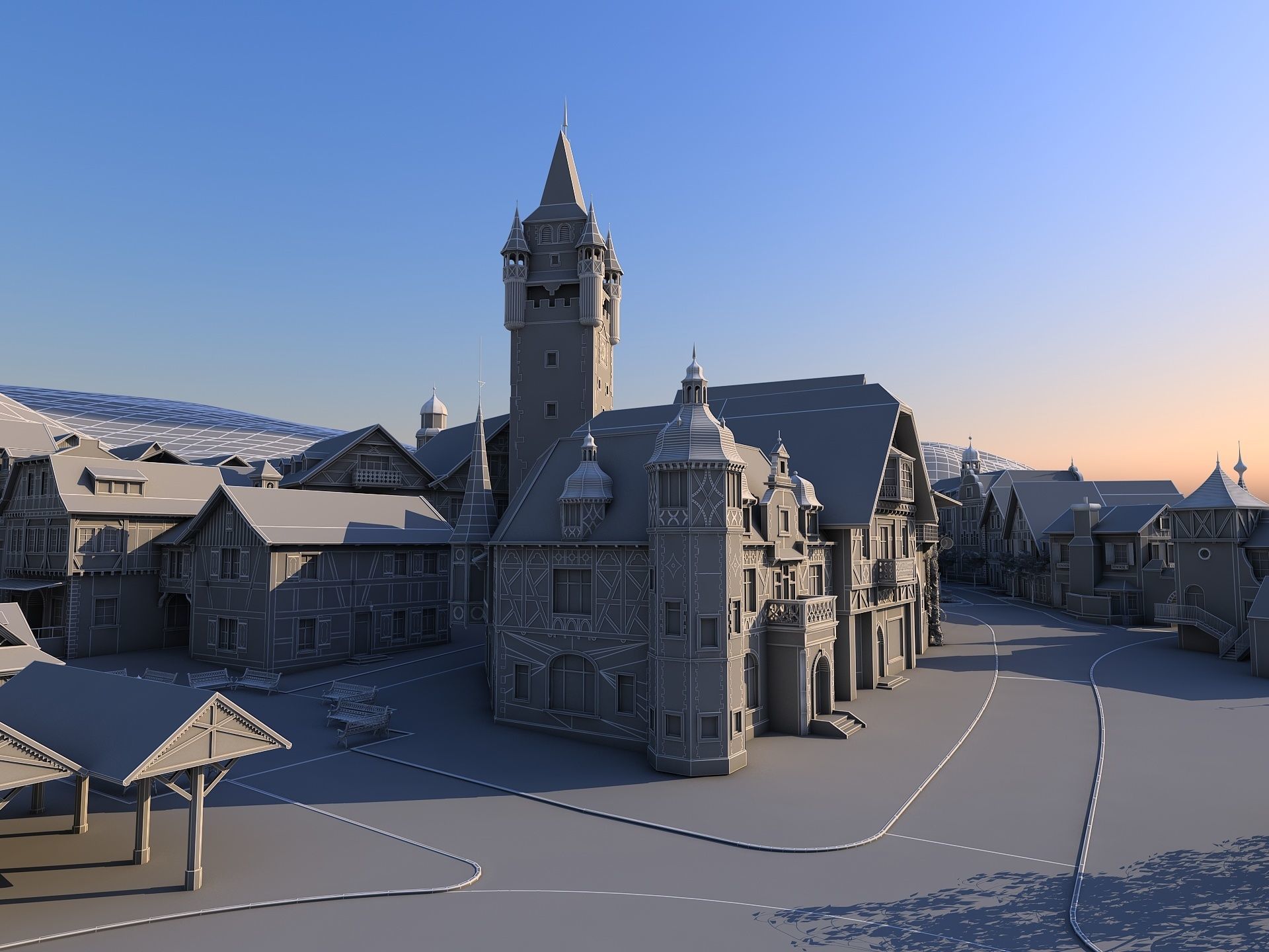 European Town 3D model_21