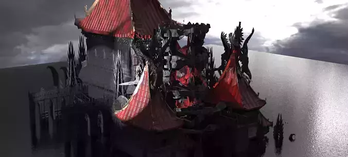 Lord Oda Nobunaga dragon temple 2 3D model