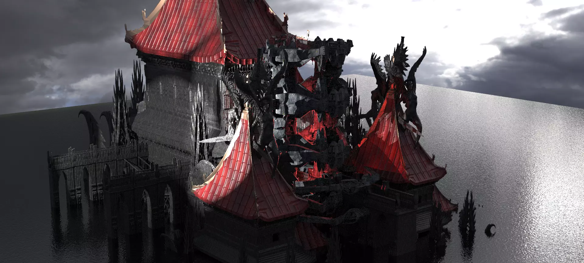 Lord Oda Nobunaga dragon temple 2 3D model_0