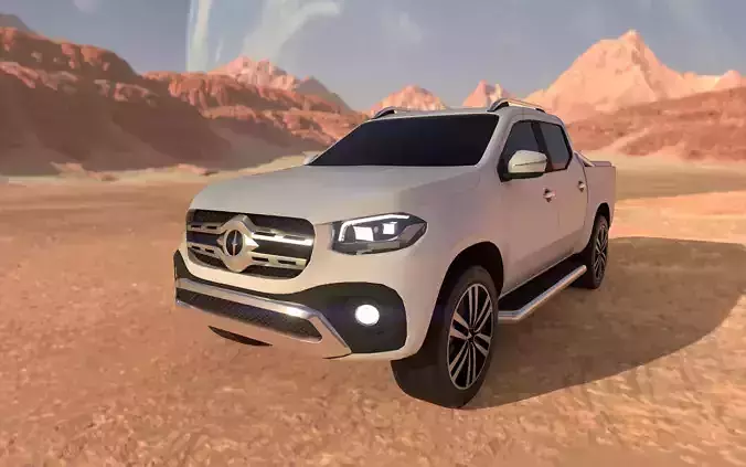 Pickup mercedes benz truck in desert