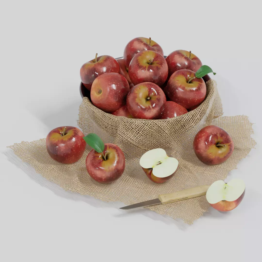 apple bowl 3D model_0