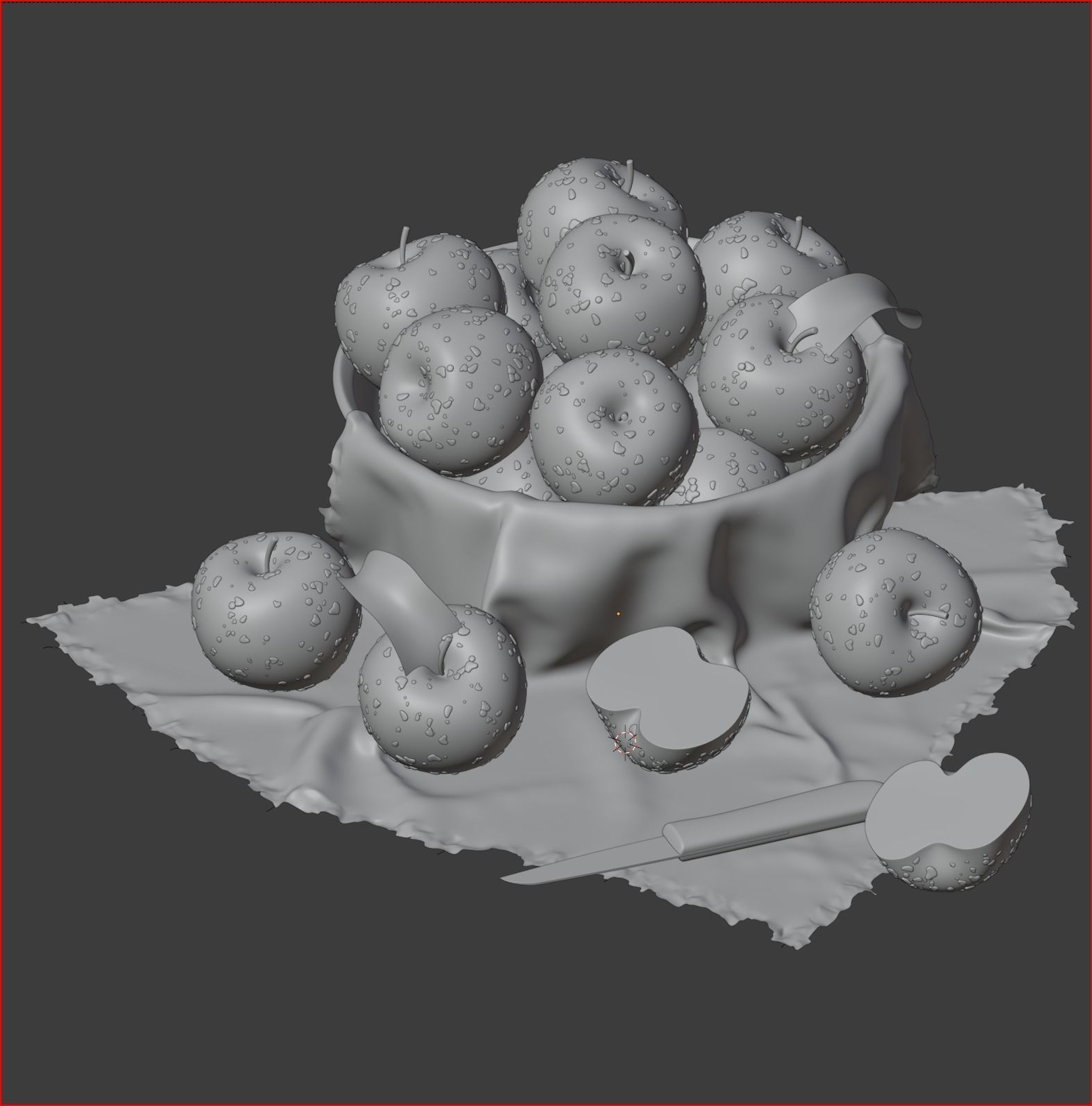 apple bowl 3D model_2
