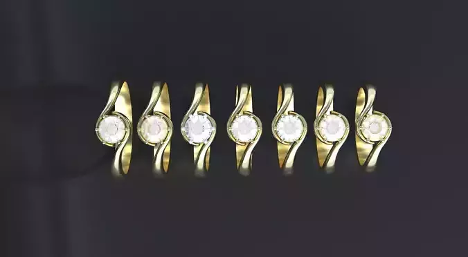 Engagement ring 3D or cnc model print 