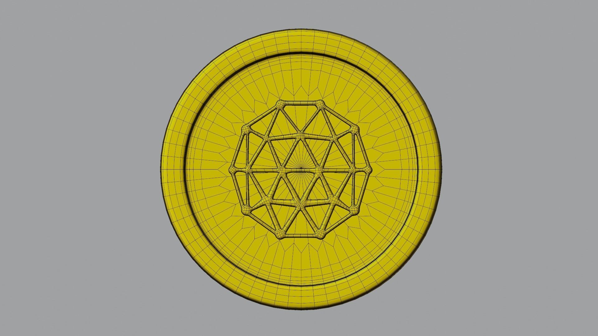 Qtum Coin Low-poly 3D model_7