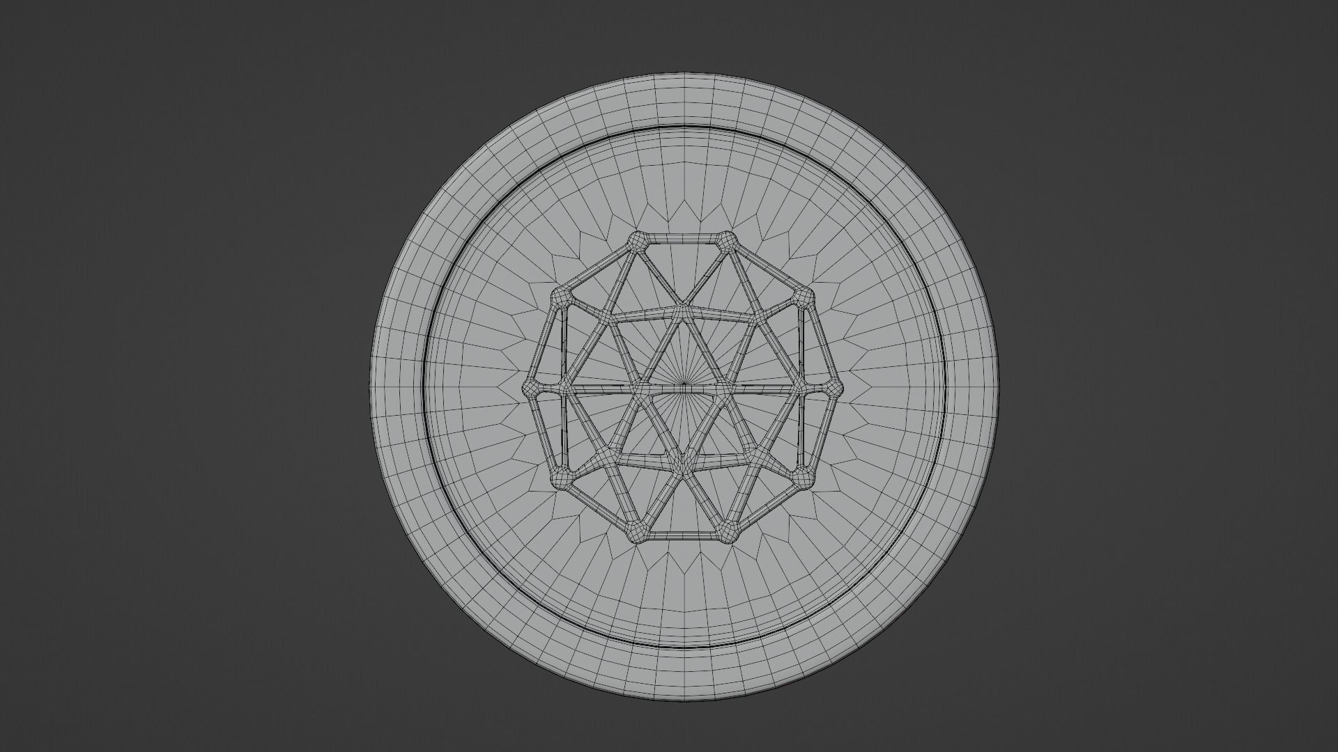 Qtum Coin Low-poly 3D model_3