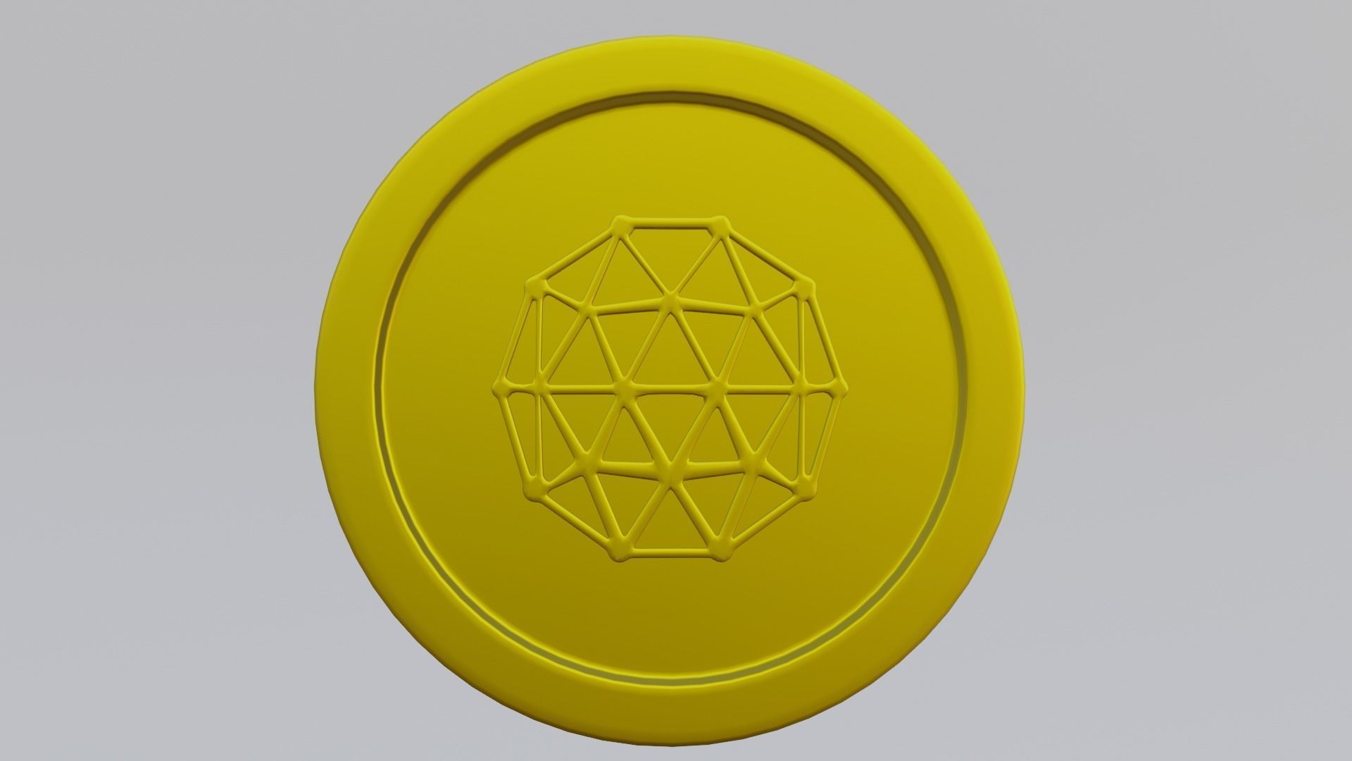 Qtum Coin Low-poly 3D model_1
