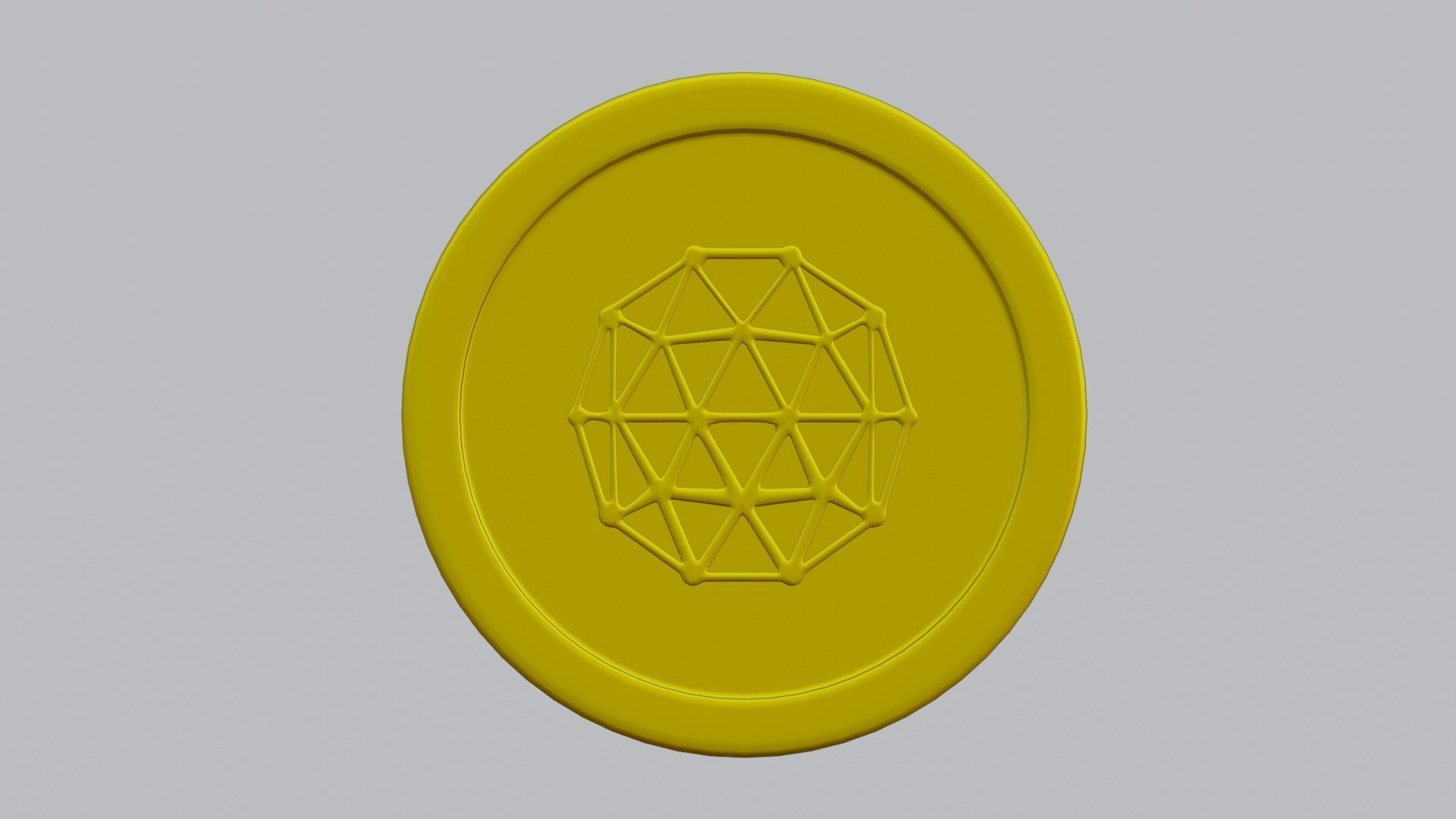 Qtum Coin Low-poly 3D model_9