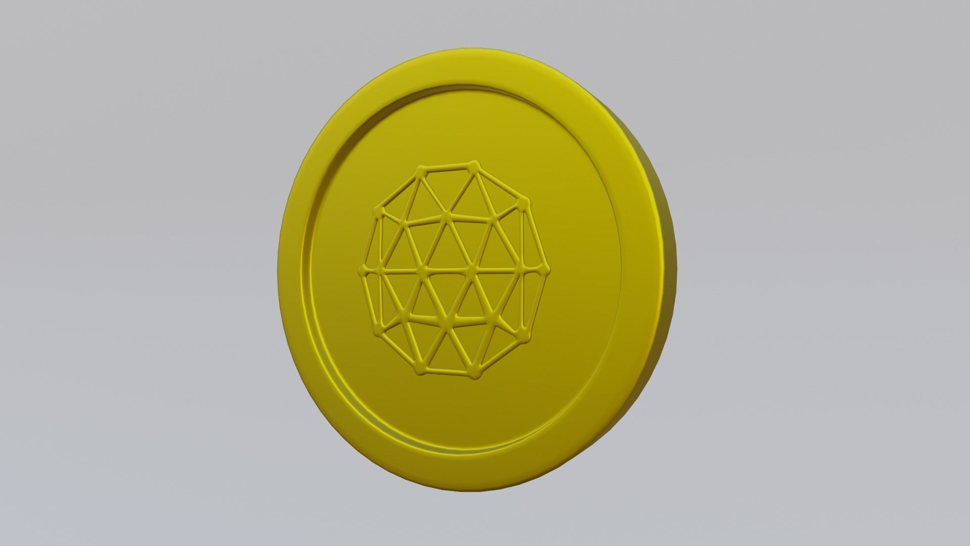 Qtum Coin Low-poly 3D model_2