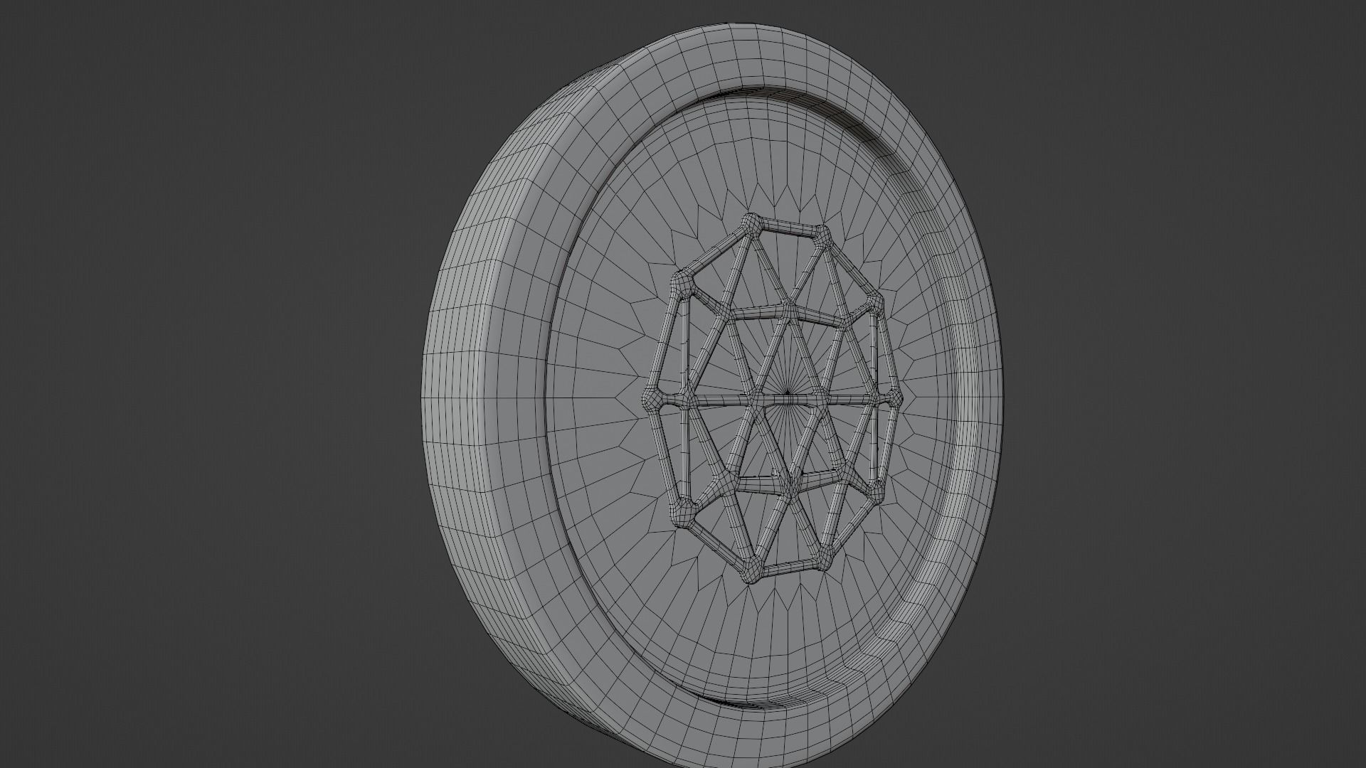Qtum Coin Low-poly 3D model_4