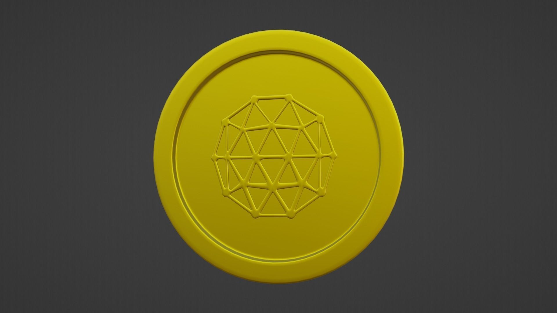 Qtum Coin Low-poly 3D model_6