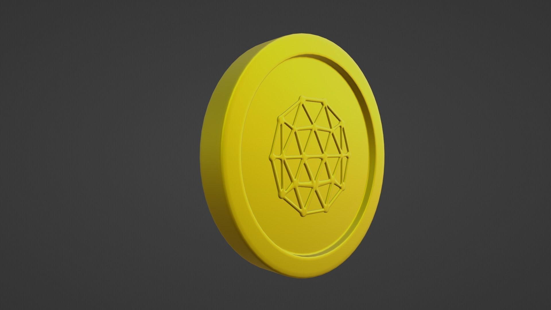 Qtum Coin Low-poly 3D model_5
