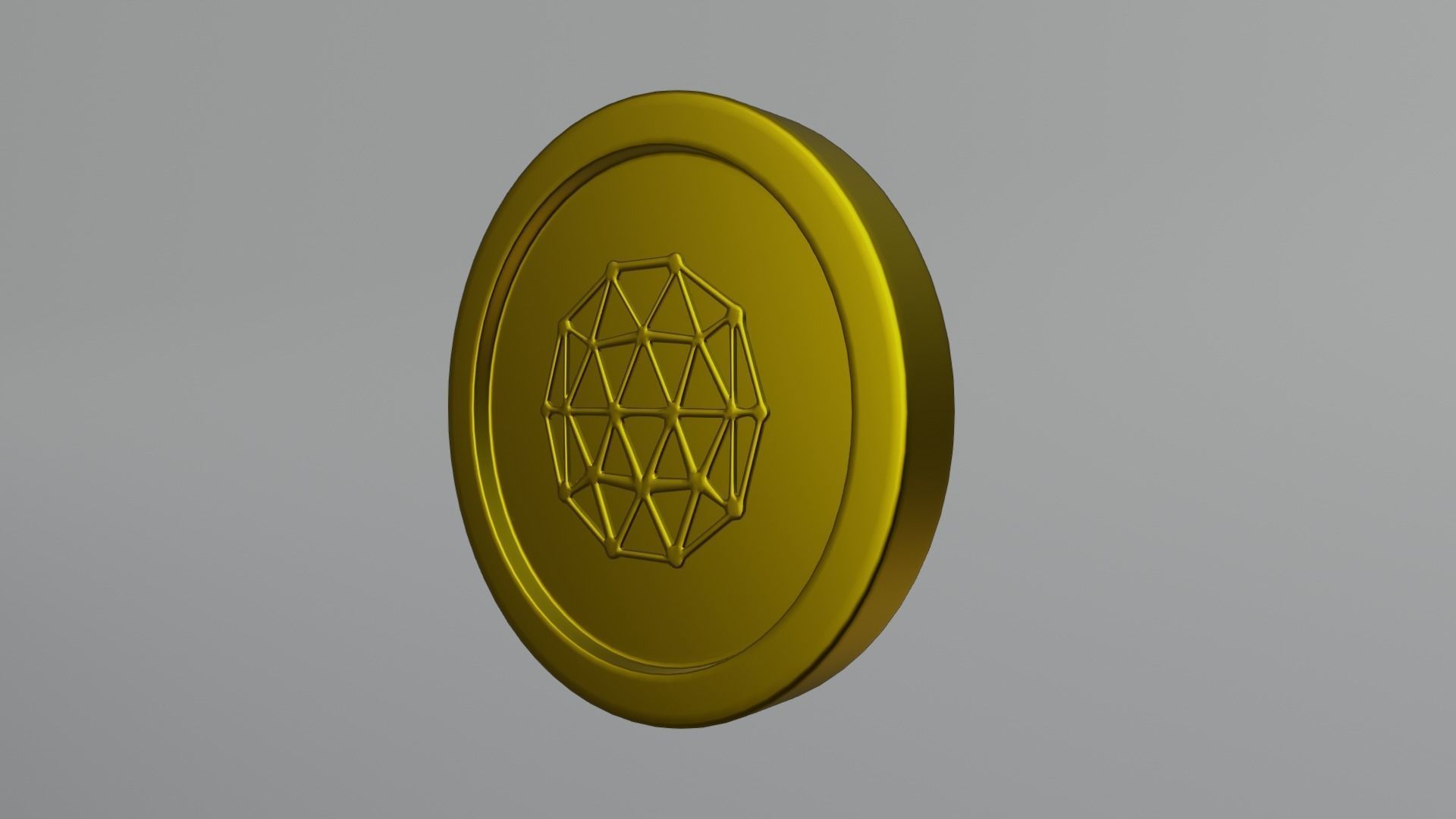 Qtum Coin Low-poly 3D model_12