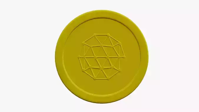 Qtum Coin Low-poly 3D model