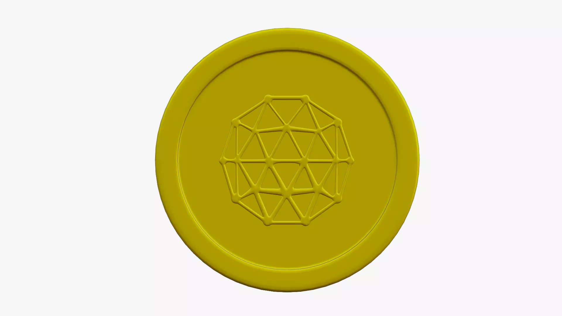 Qtum Coin Low-poly 3D model_0