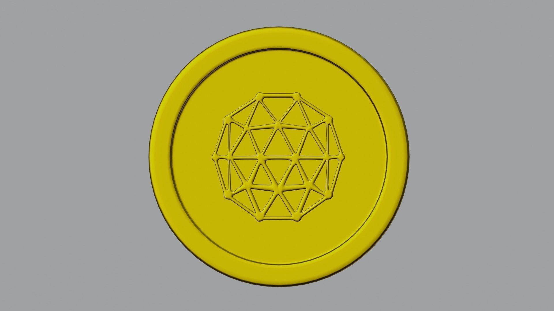 Qtum Coin Low-poly 3D model_8