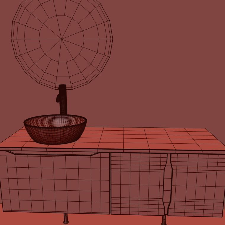 bathroom furniture set 42 3D model_4