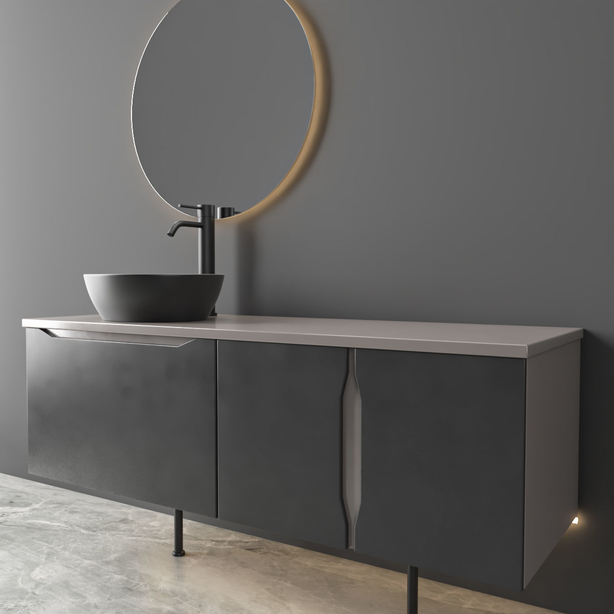 bathroom furniture set 42 3D model_2